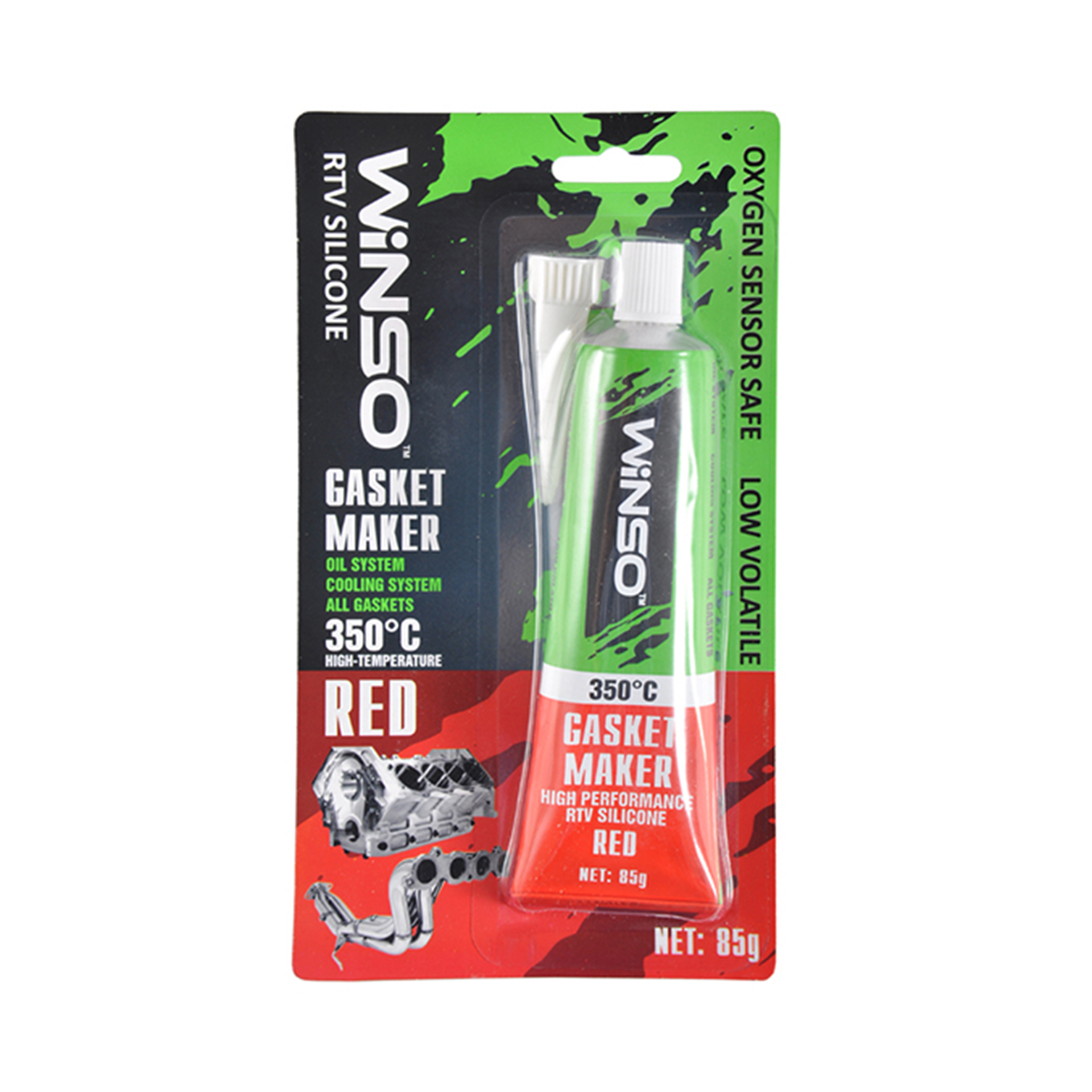 GASKET MAKER RED 85g +350⁰С Силіконовий герметик прокладок професійний червоний WINSO1