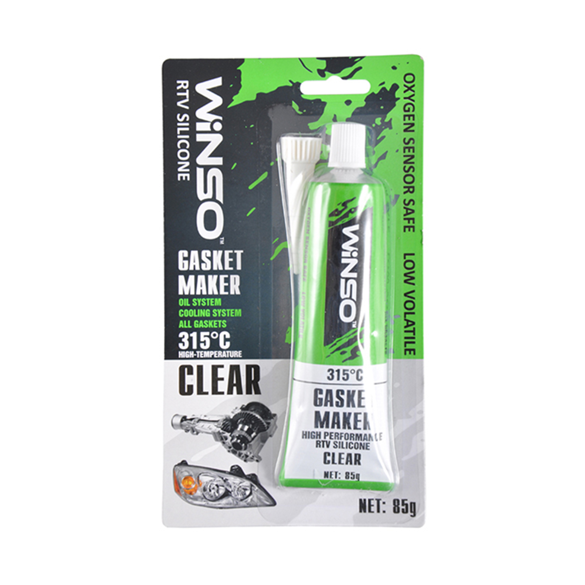 GASKET MAKER CLEAR 85g +315⁰С Силіконовий герметик прокладок професійний прозорий WINSO1