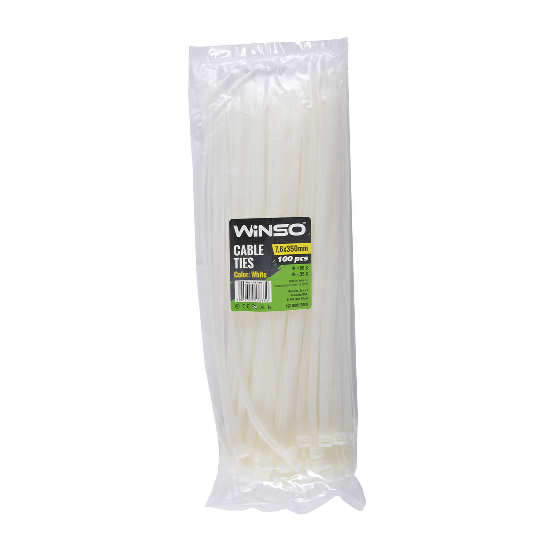 Хомути пластикові білі WINSO 7.6x350 (100шт.)1