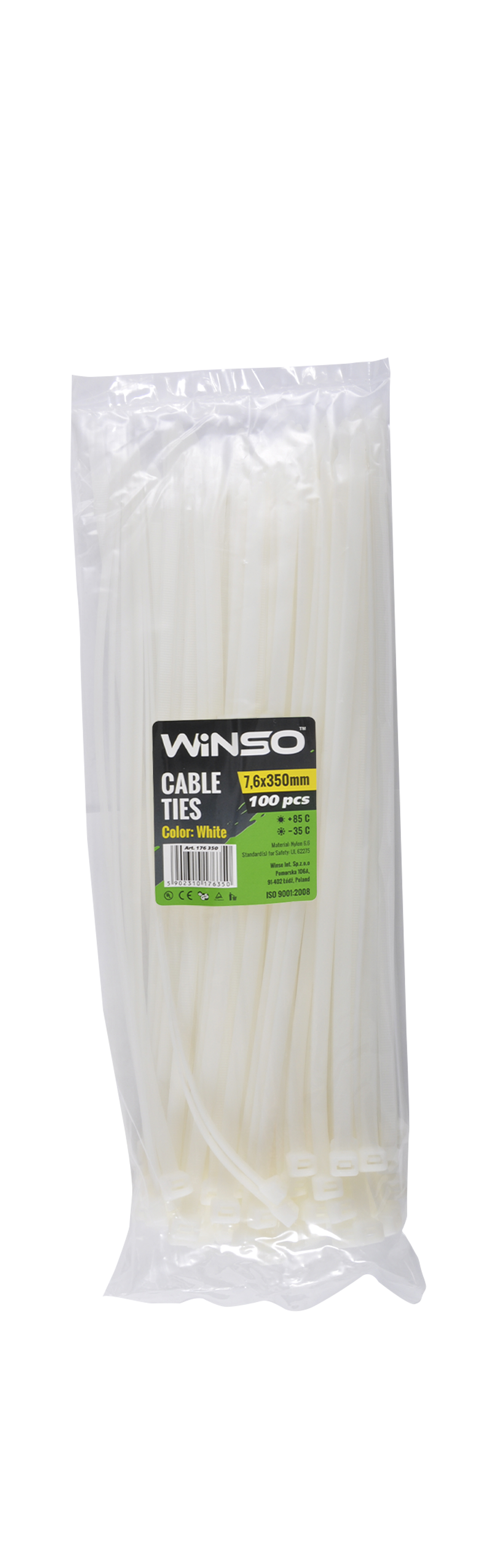 Хомути пластикові білі WINSO 7.6x350 (100шт.)1