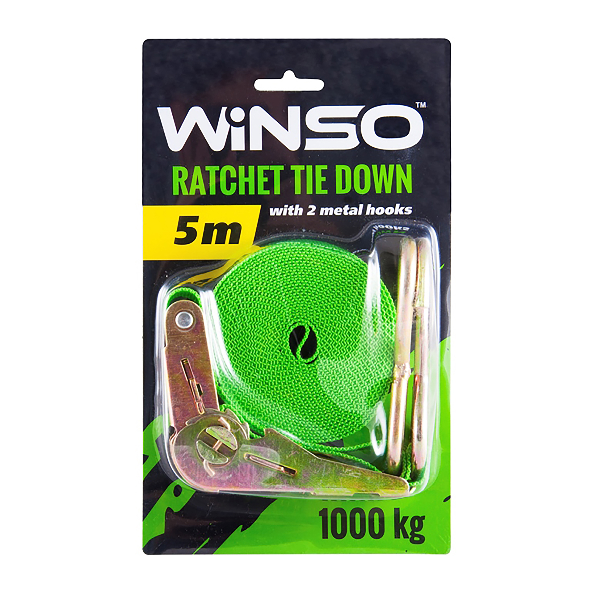 Стяжний ремінь з замком 1т.,5м., шир.ленти 25мм. WINSO, блістер0