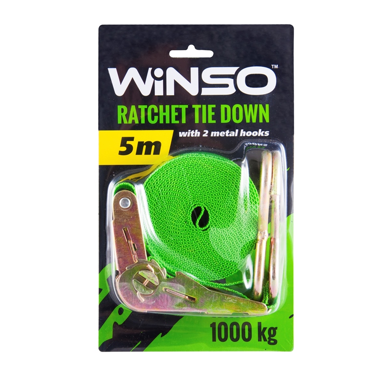 Стяжний ремінь з замком 1т.,5м., шир.ленти 25мм. WINSO, блістер1