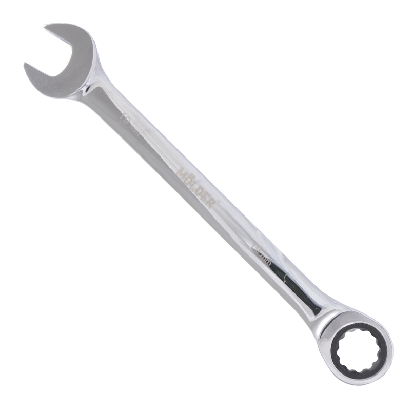 MOLDER Ключ комбінований з трещіткою CR-V, 19 мм, хромово-ванадієва сталь,1