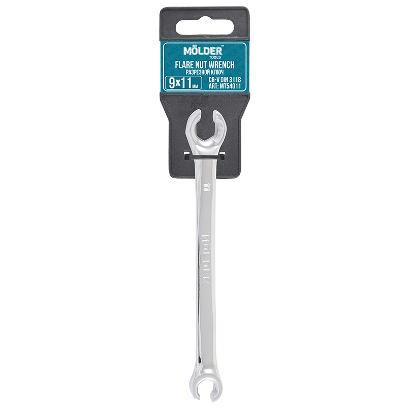 MOLDER Ключ розрізний CR-V, 9х11 мм, хромово-ванадієва сталь, нікель-хромоване покриття1