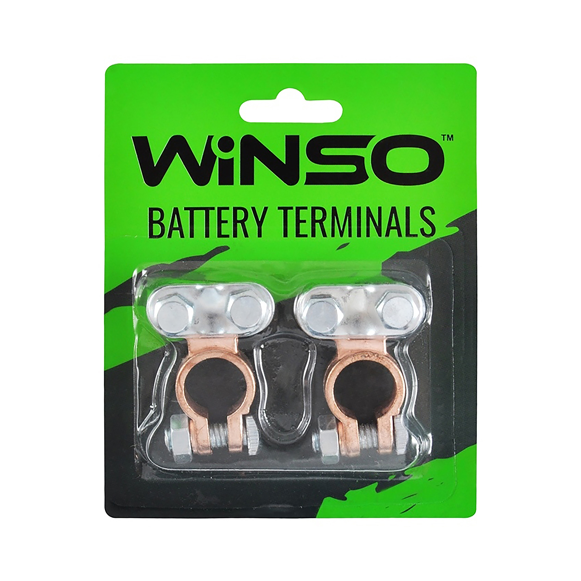 Клеми акумуляторні WINSO 2шт. блістер, цинк, мідне покриття, вага 95 грам (200шт/ящ)1