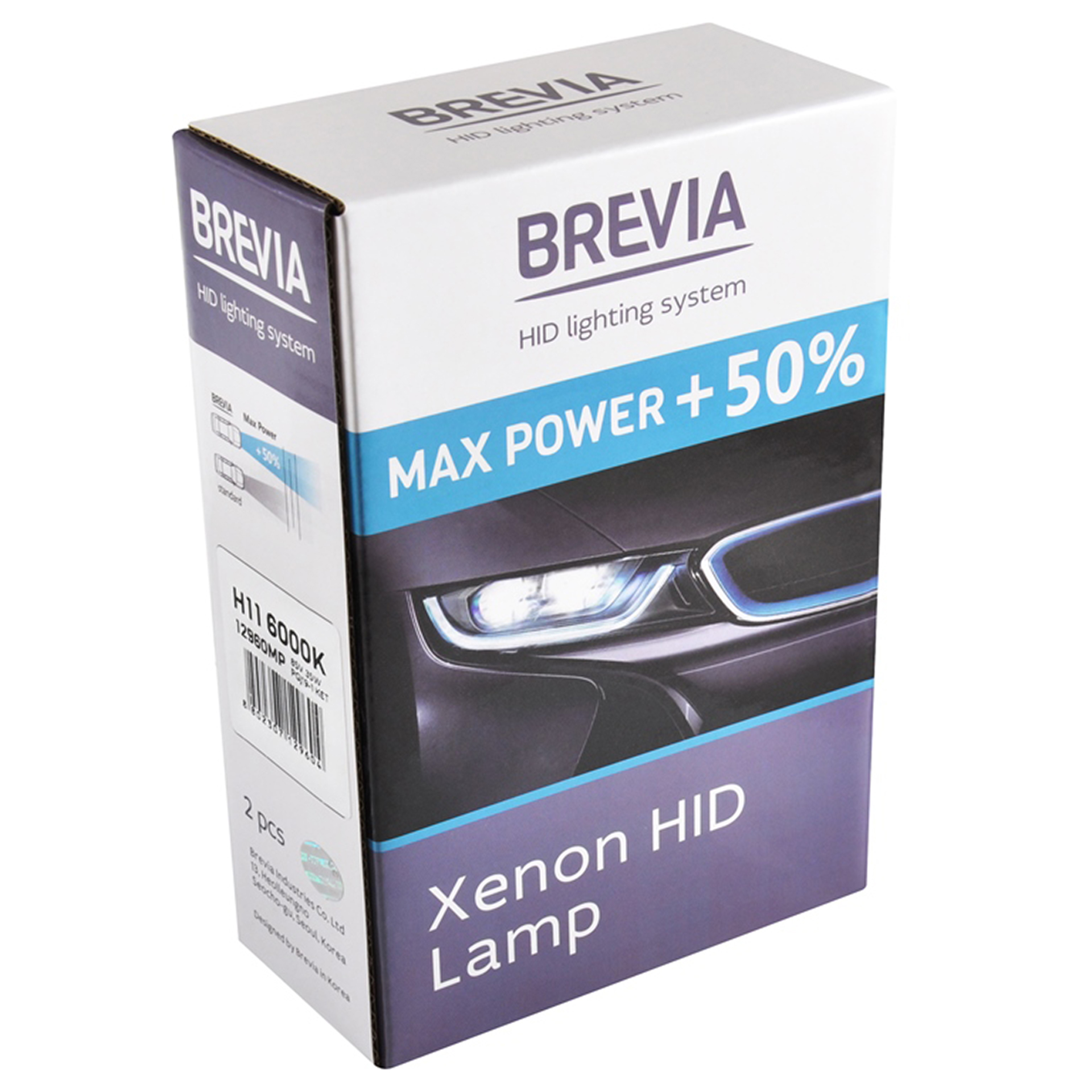 BREVIA Автолампа H11+50%,6000K,85V,35W PGJ19-2 KET, (2шт.) XENON1