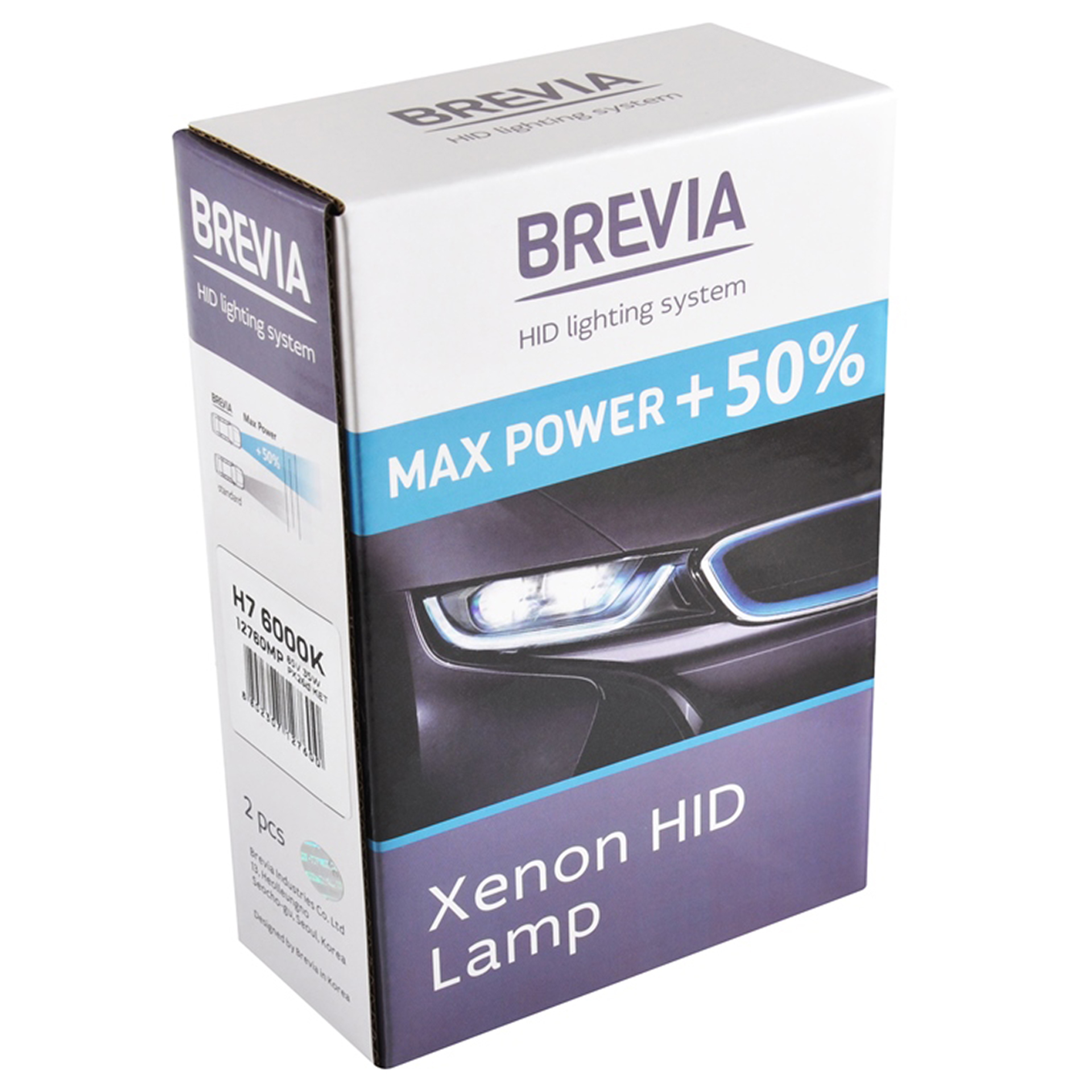 BREVIA Автолампа H7 +50%,6000K,85V,35W PX26d KET, (2шт.) XENON1
