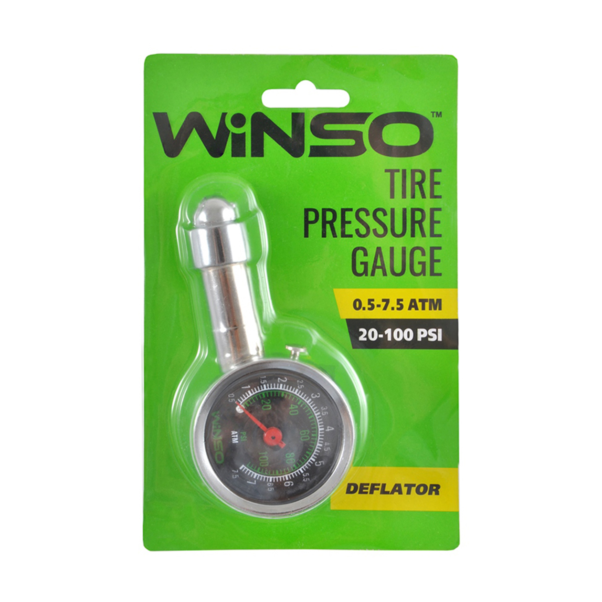 Манометр для шин автомобіля металевий,7,5 atm (35/140шт.) WINSO1