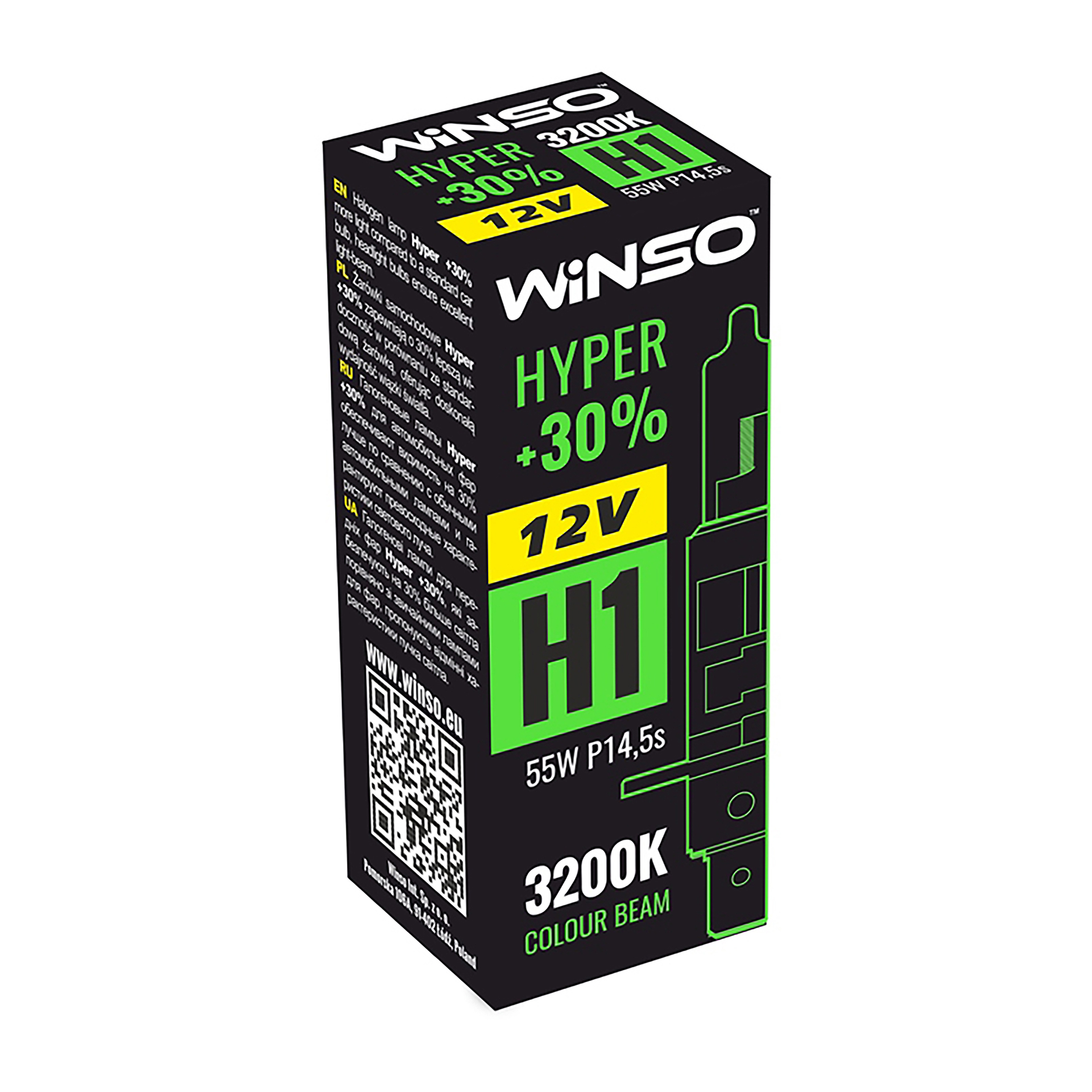 12V H1 HYPER +30% 55W P14.5s WINSO1