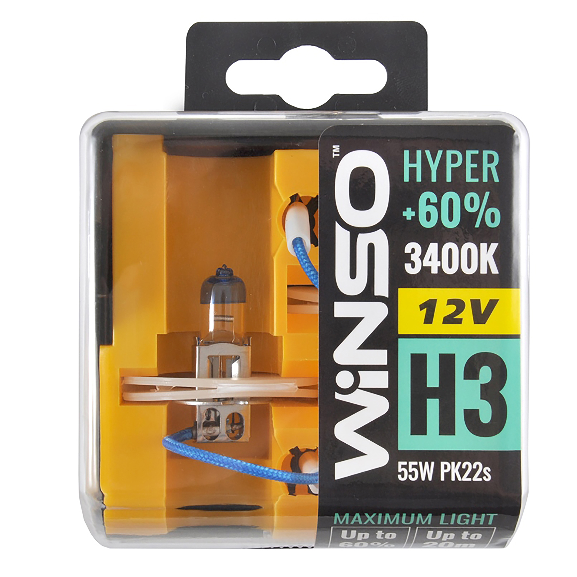 12V H3 HYPER +60% 55W PK22s SET WINSO1