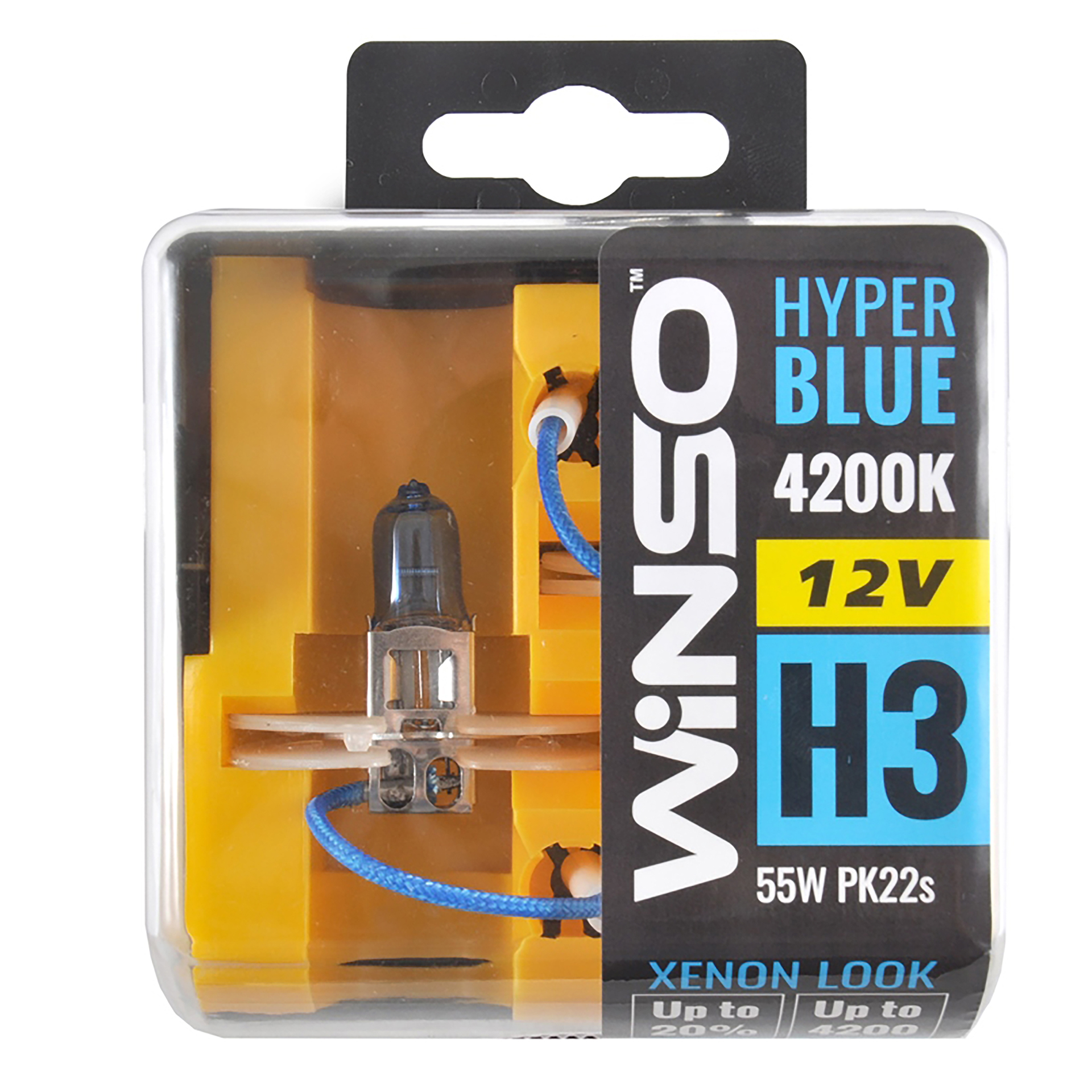 12V H3 HYPER BLUE 4200K 55W PK22s SET WINSO1
