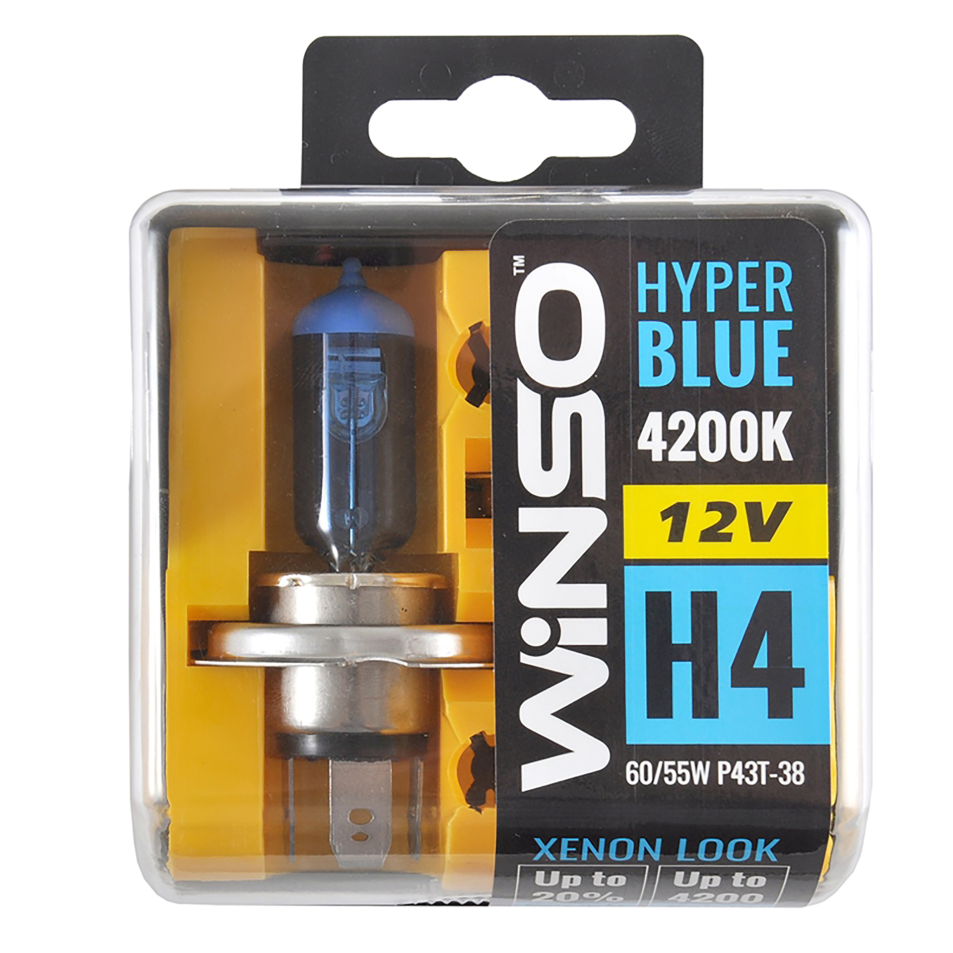 12V H4 HYPER BLUE 4200K 60/55W P43t-38 SET WINSO1