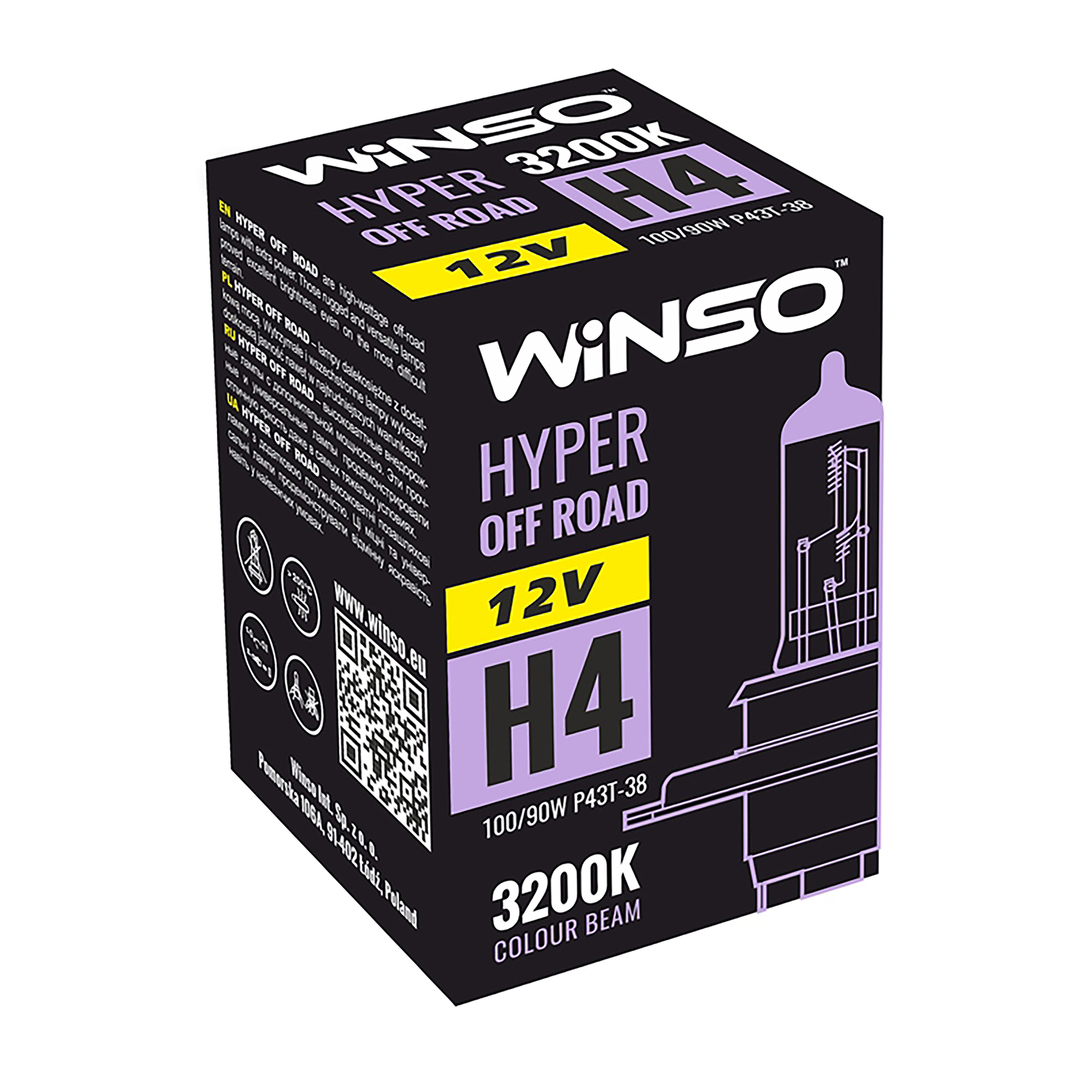 12V H4 HYPER OFF ROAD 100/90W P43t-38 WINSO0