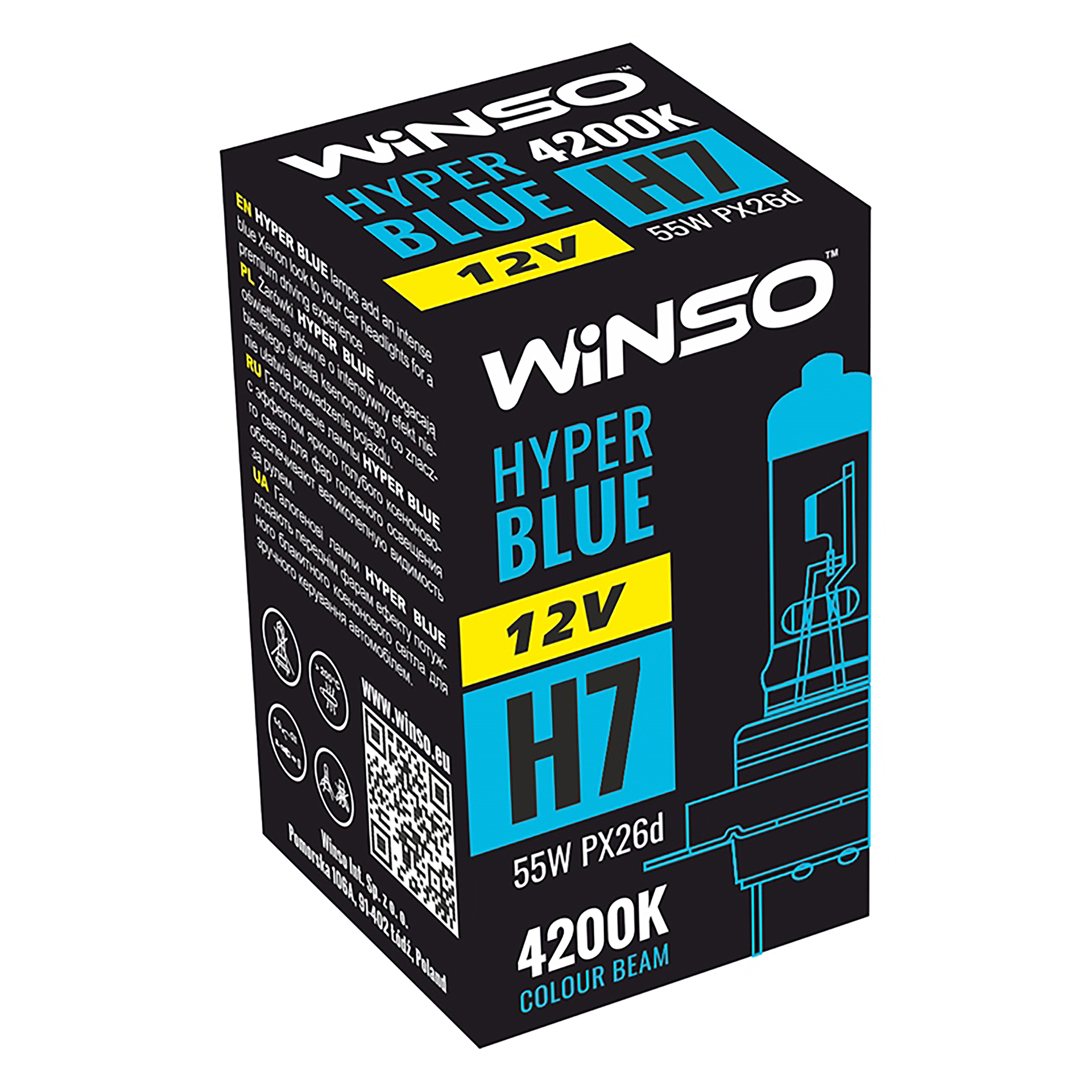 12V H7 HYPER BLUE 4200K 55W PX26d WINSO1