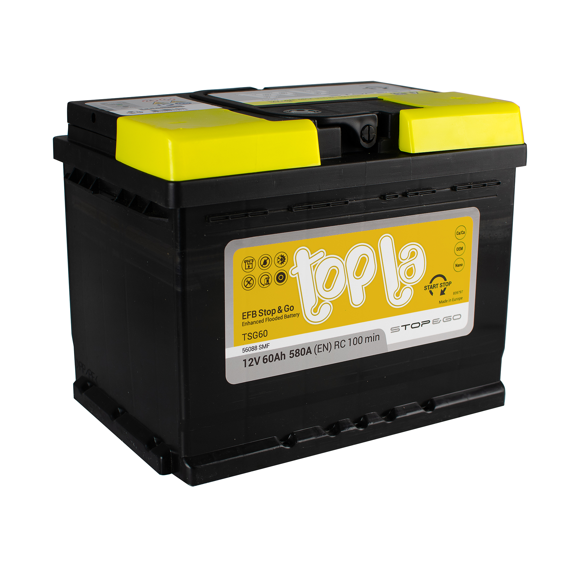 60 Ah/12V Topla EFB Euro (0)1