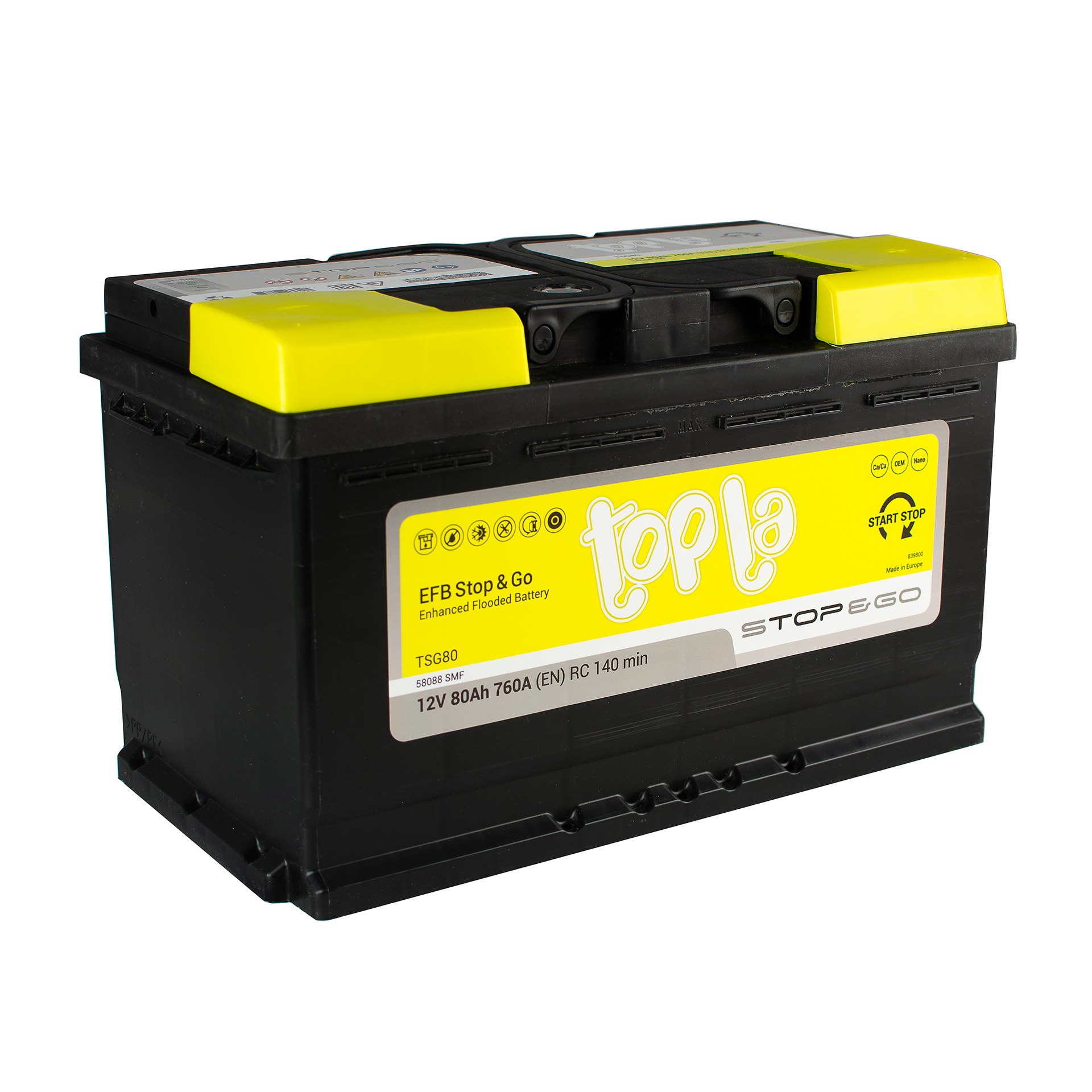 80 Ah/12V Topla EFB Euro (0)1