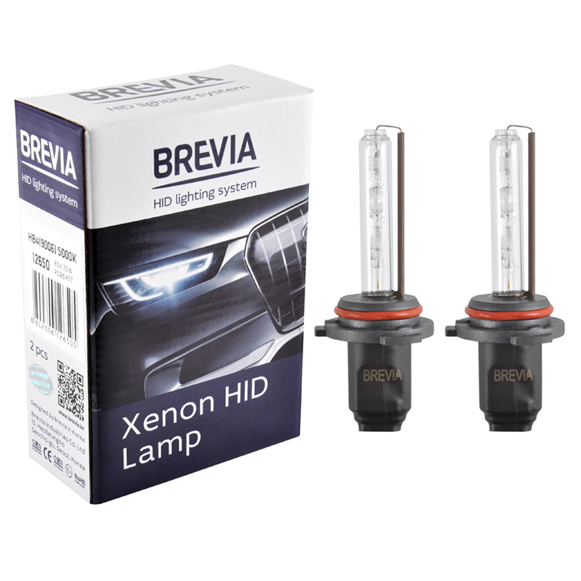 BREVIA Автолампа HB4 (9006) 5000K,85V,35W P22d KET, (2шт.) XENON2