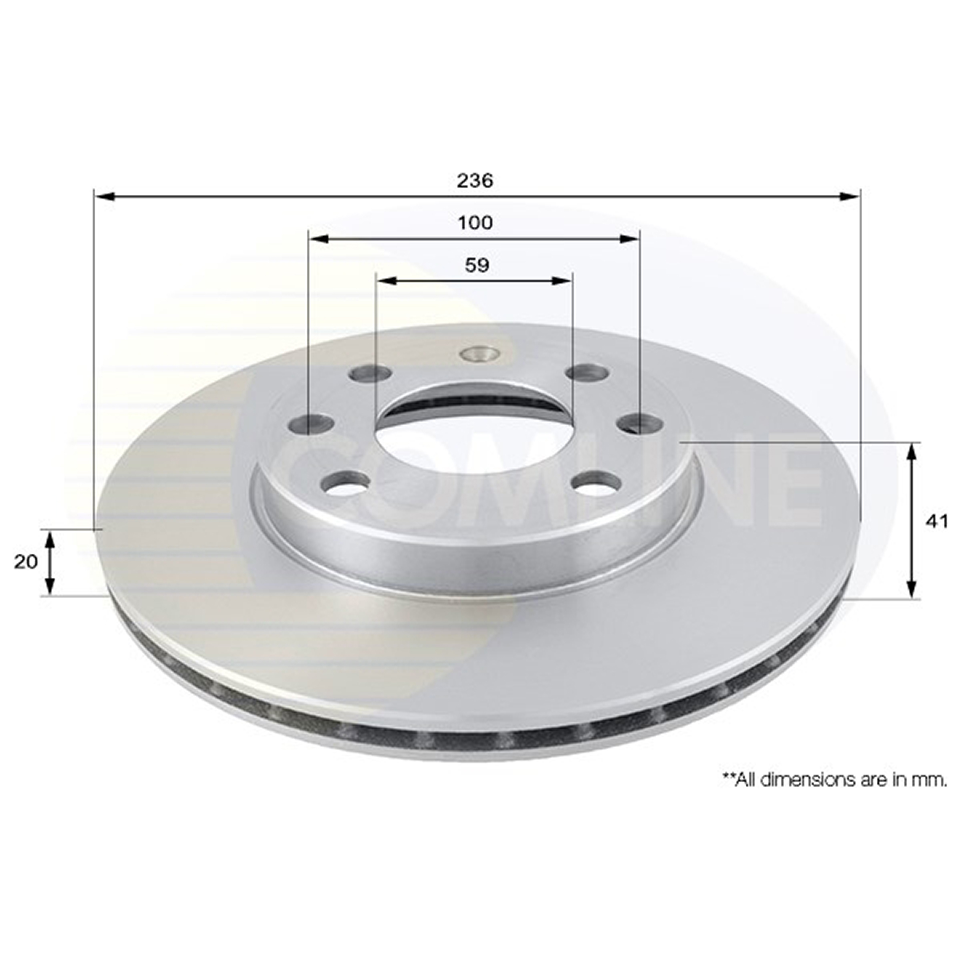ADC1047V Comline - Диск гальмівний вентильований1