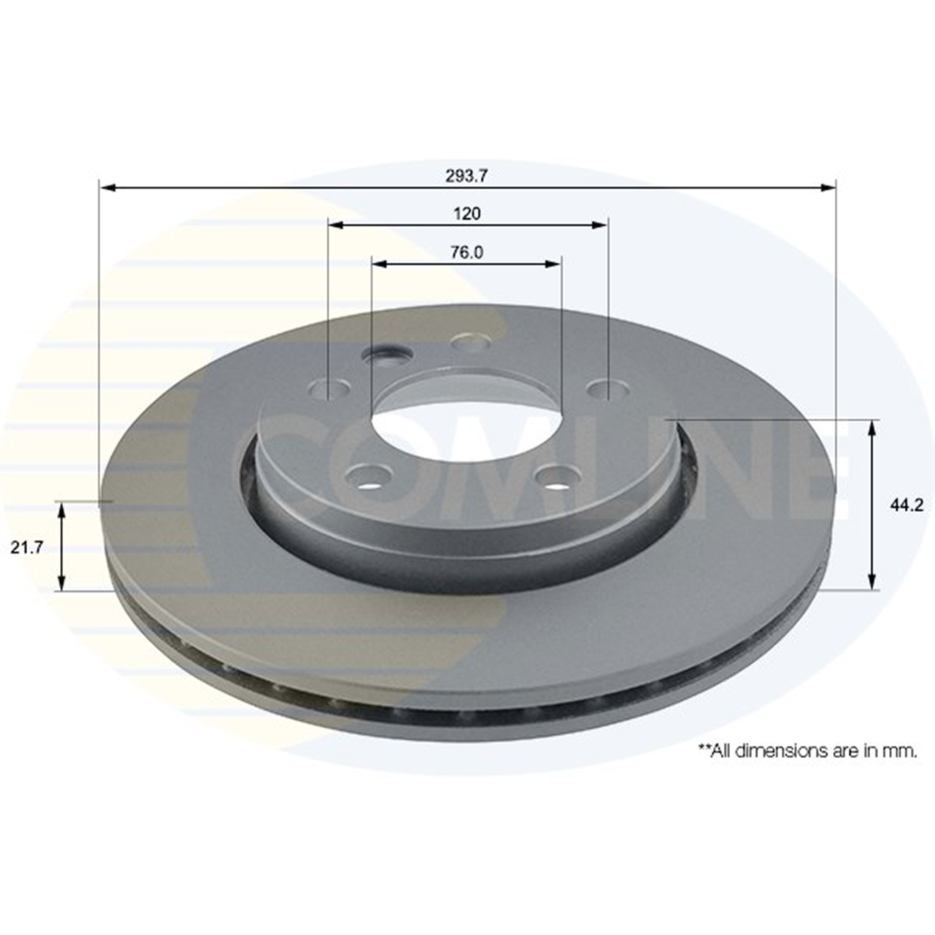 ADC1453V Comline - Диск гальмівний вентильований з покриттям1