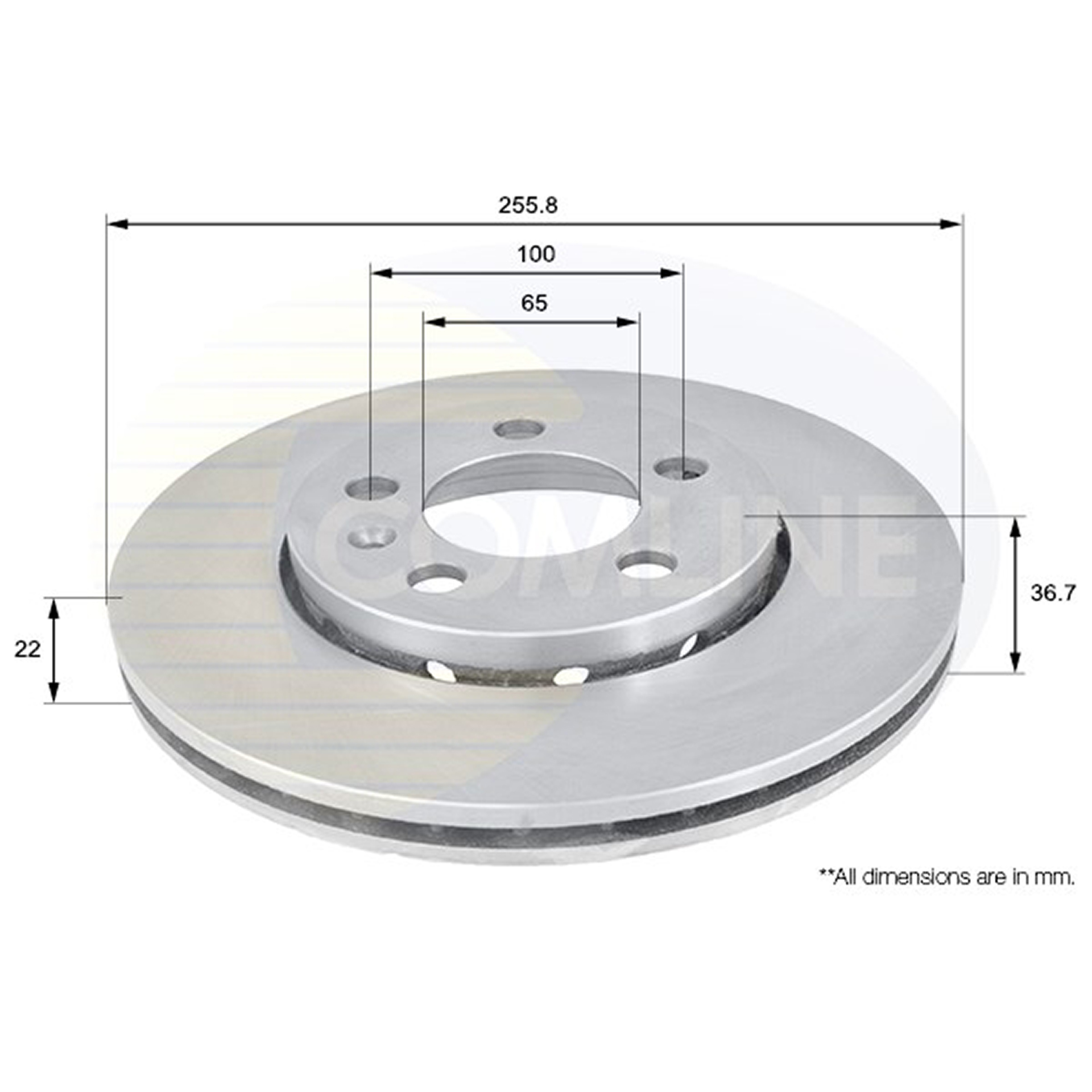 ADC1407V Comline - Диск гальмівний вентильований з покриттям1