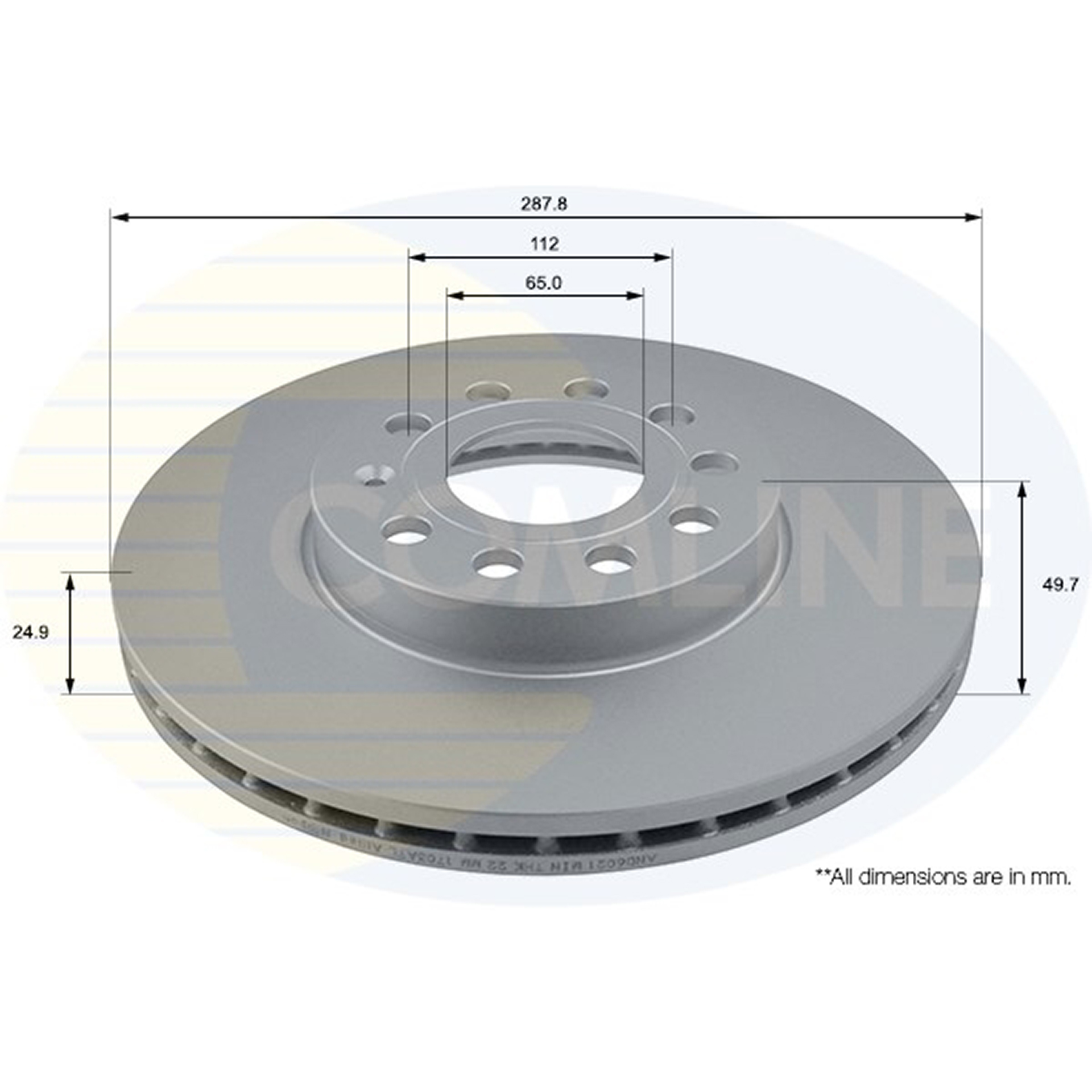 ADC1455V Comline - Диск гальмівний вентильований з покриттям1