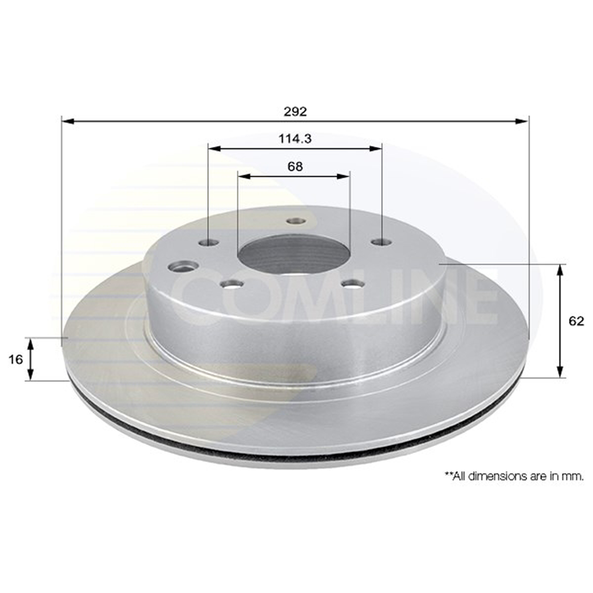 ADC0272V Comline - Диск гальмівний вентильований з покриттям1