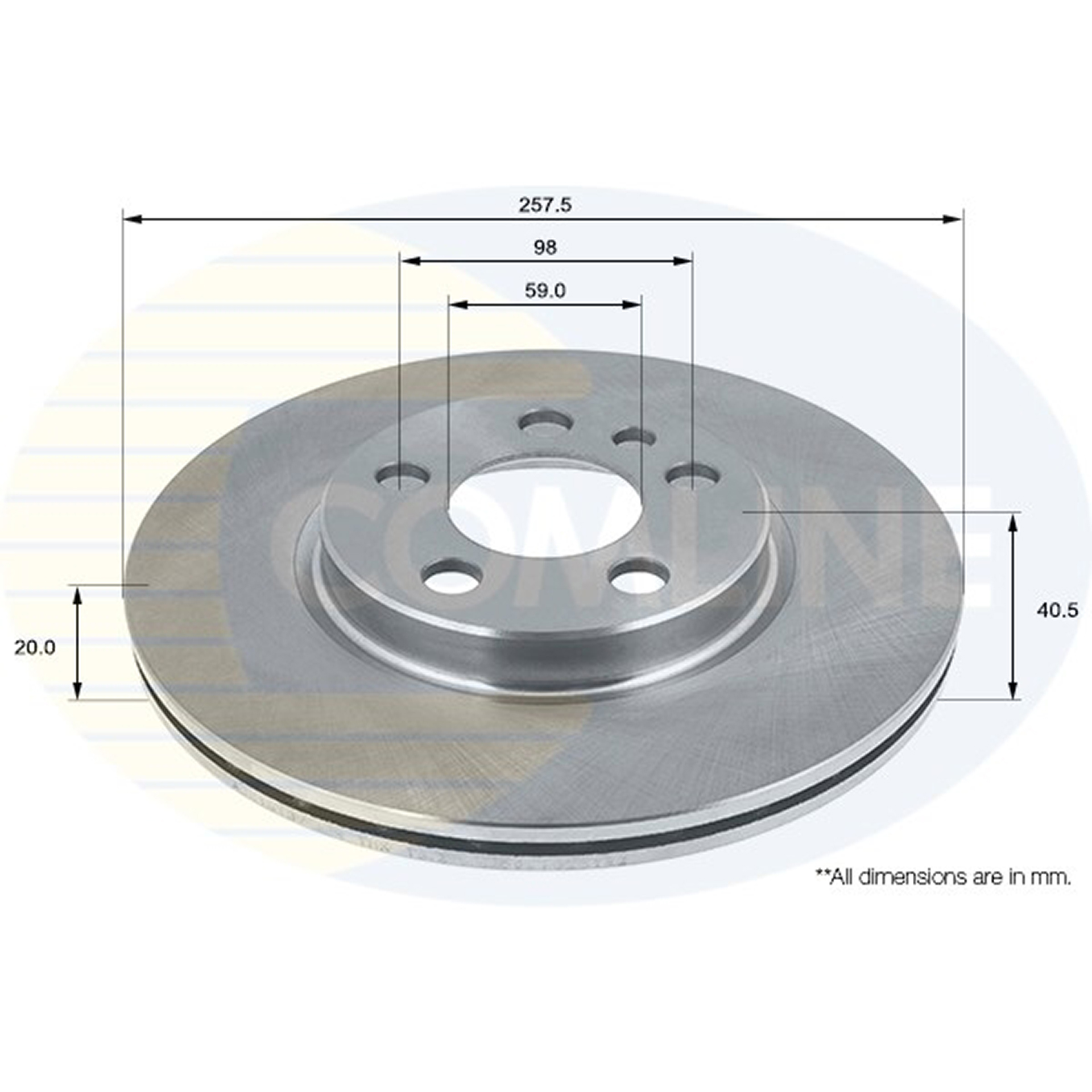 ADC1513V Comline - Диск гальмівний вентильований з покриттям1