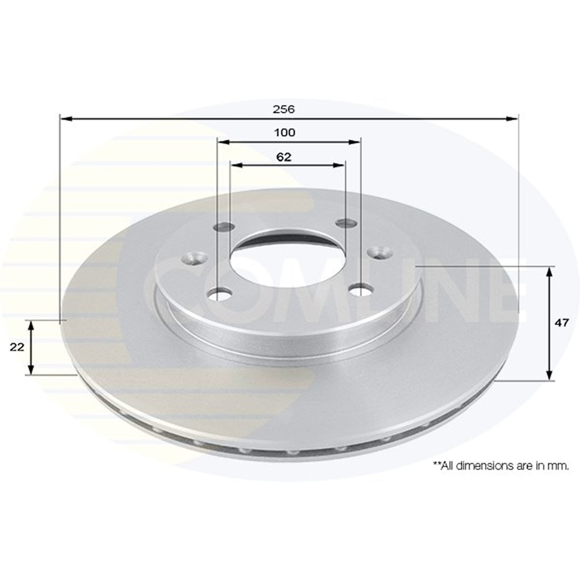 ADC1077V Comline - Диск гальмівний вентильований з покриттям1