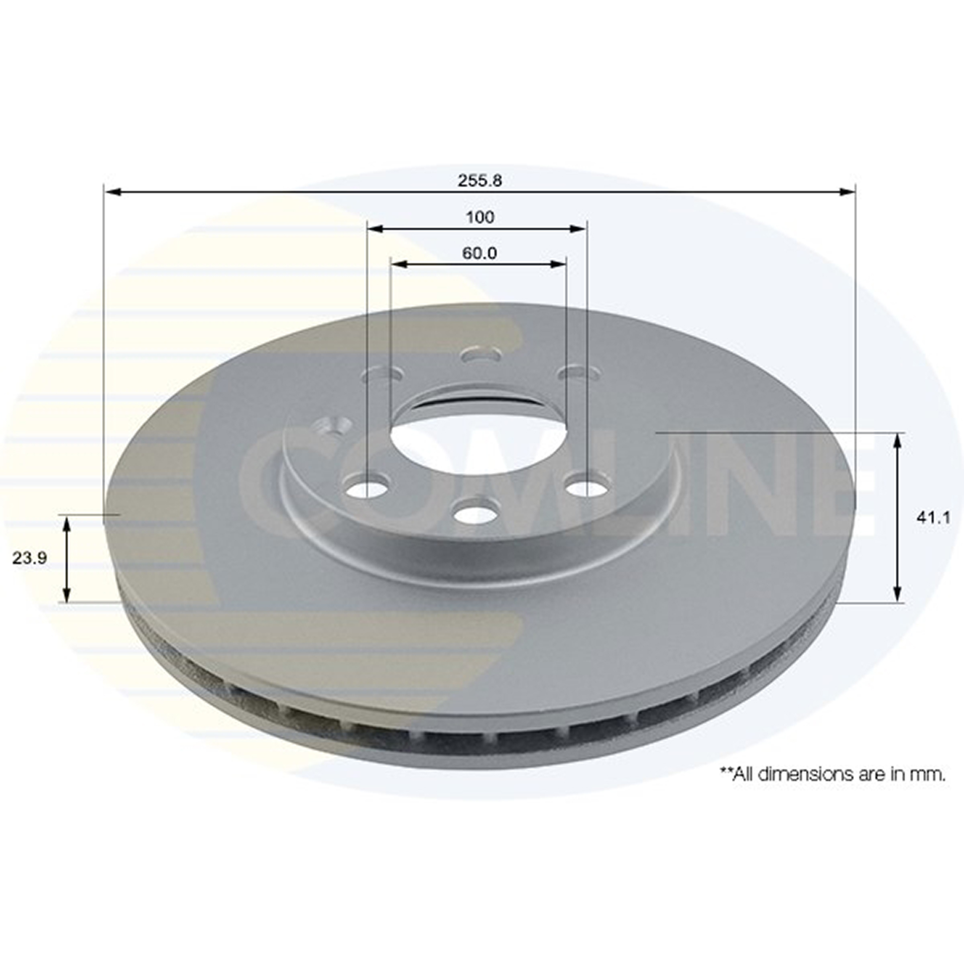 ADC1105V Comline - Диск гальмівний вентильований з покриттям1