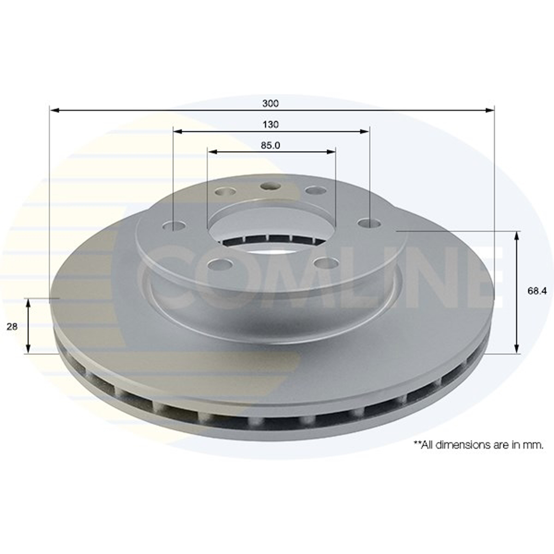 ADC1640V Comline - Диск гальмівний вентильований з покриттям1