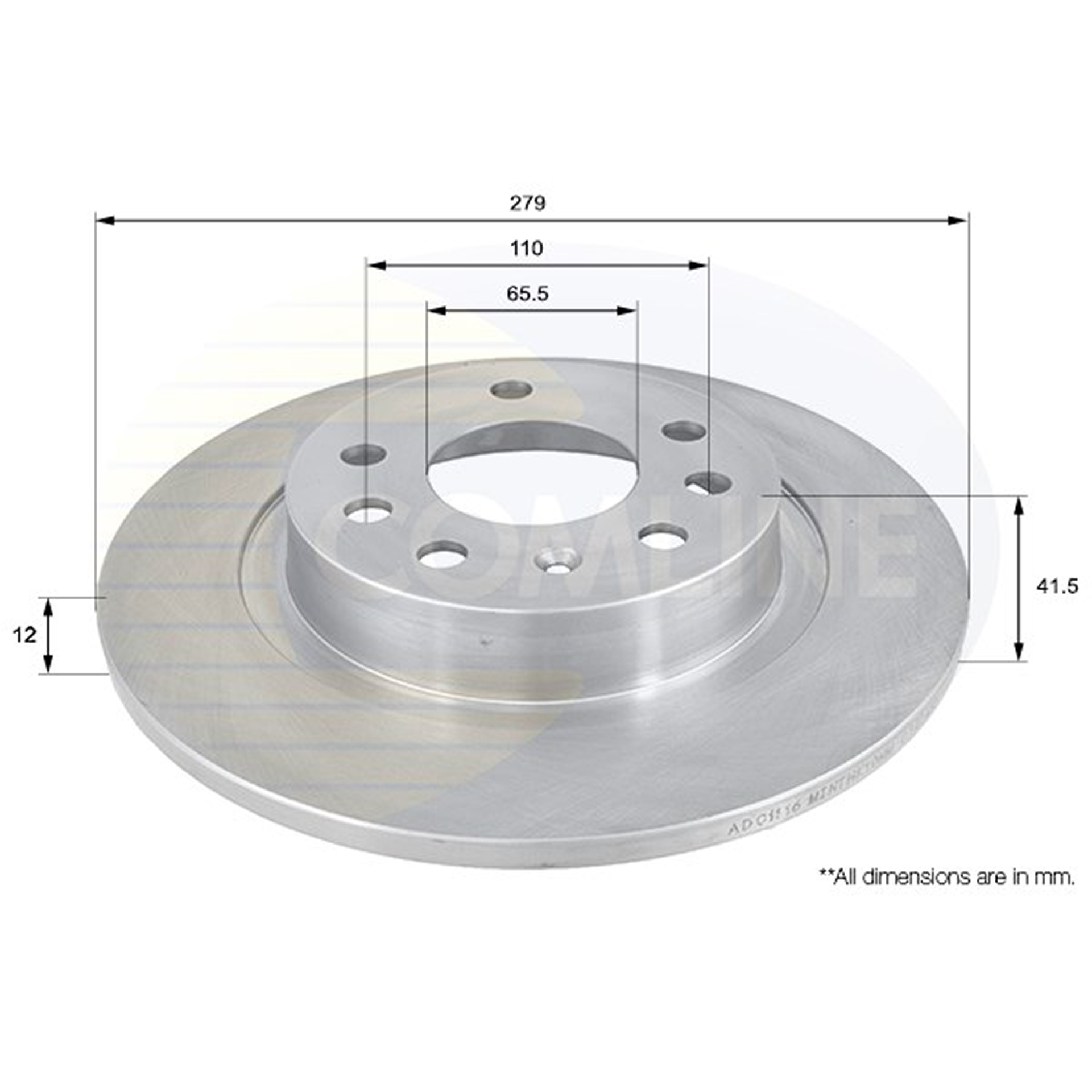 ADC1116 Comline - Диск гальмівний з покриттям1