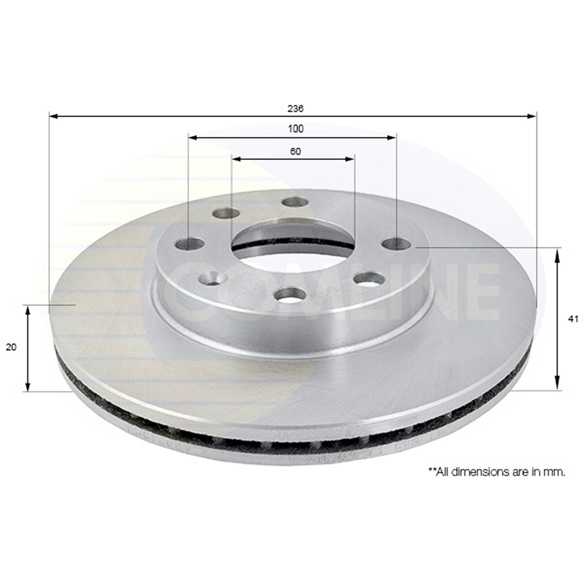 ADC1008V Comline - Диск гальмівний вентильований1
