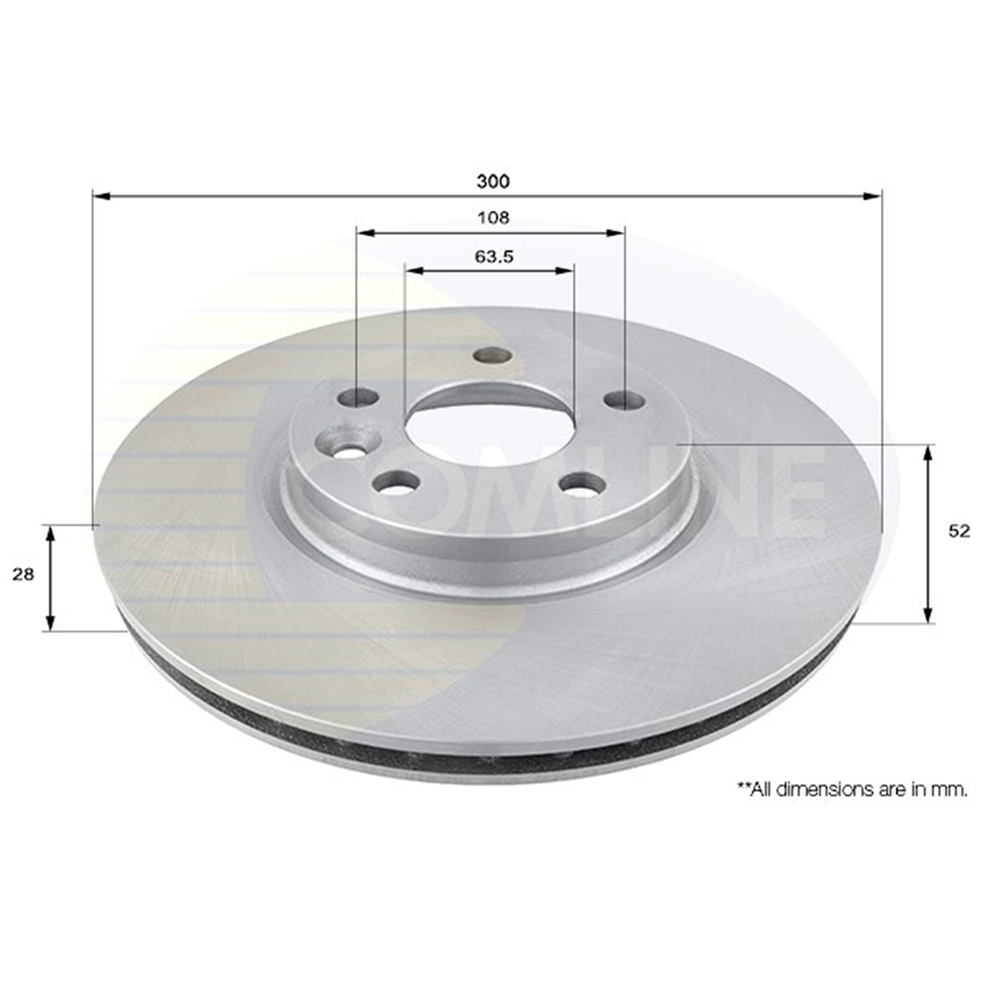 ADC1237V Comline - Диск гальмівний вентильований з покриттям1