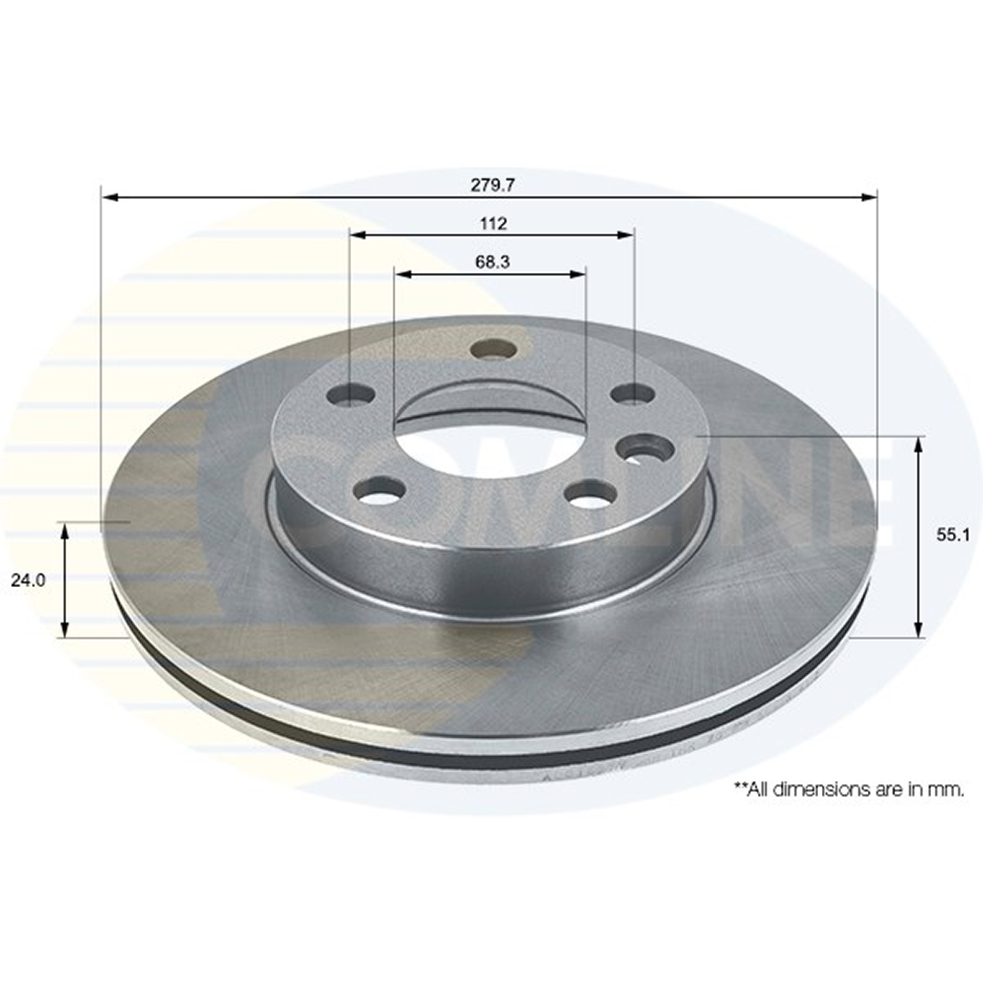ADC1421V Comline - Диск гальмівний вентильований1