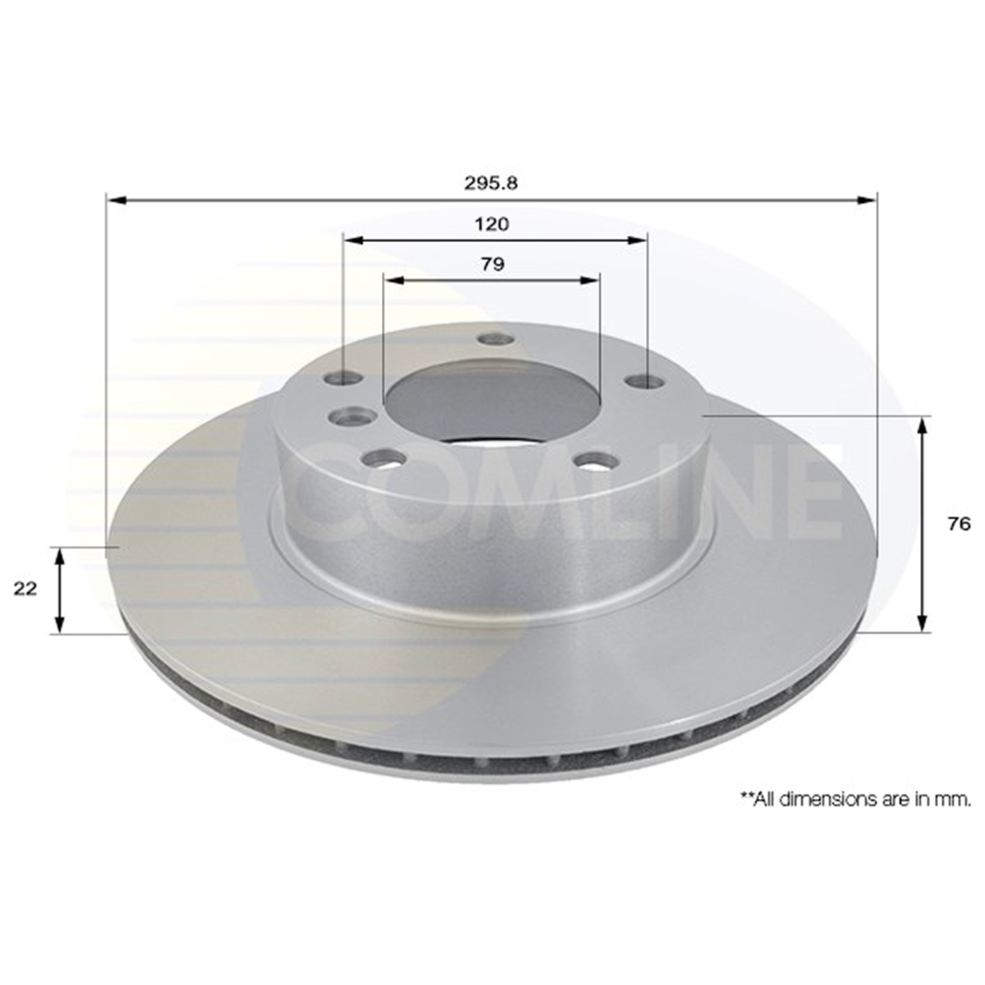 ADC1705V Comline - Диск гальмівний вентильований з покриттям1