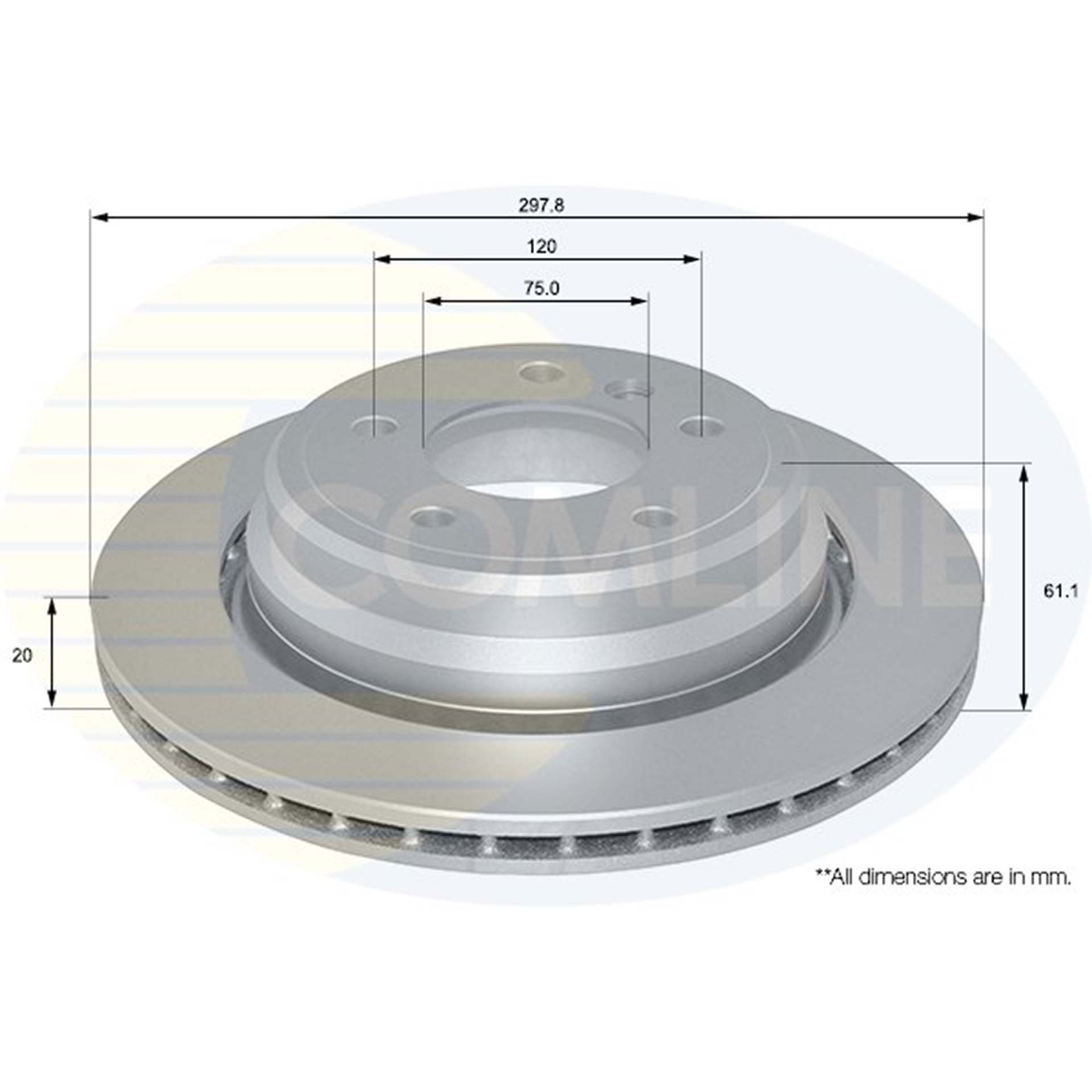 ADC1733V Comline - Диск гальмівний вентильований з покриттям1