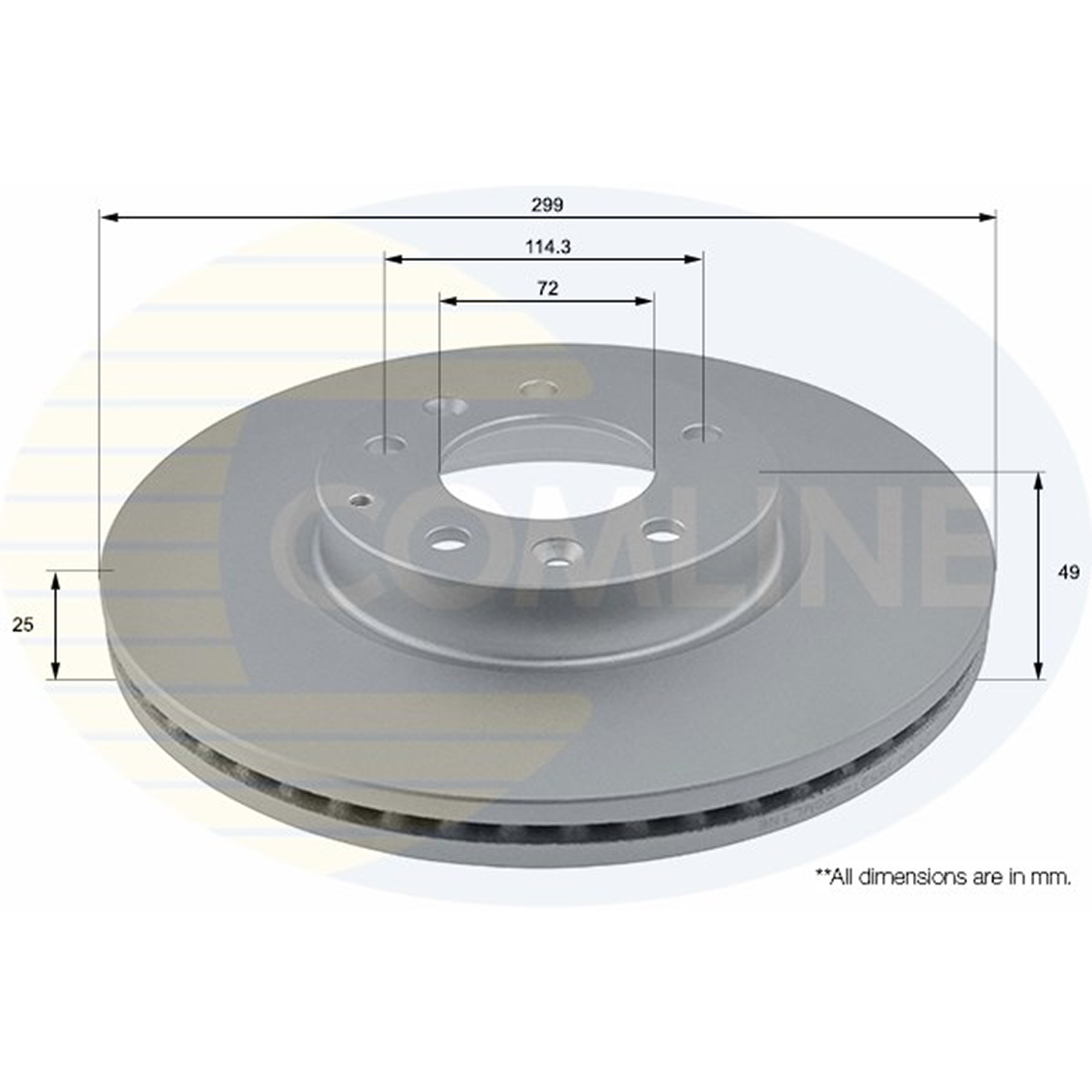 ADC0469V Comline - Диск гальмівний вентильований з покриттям1