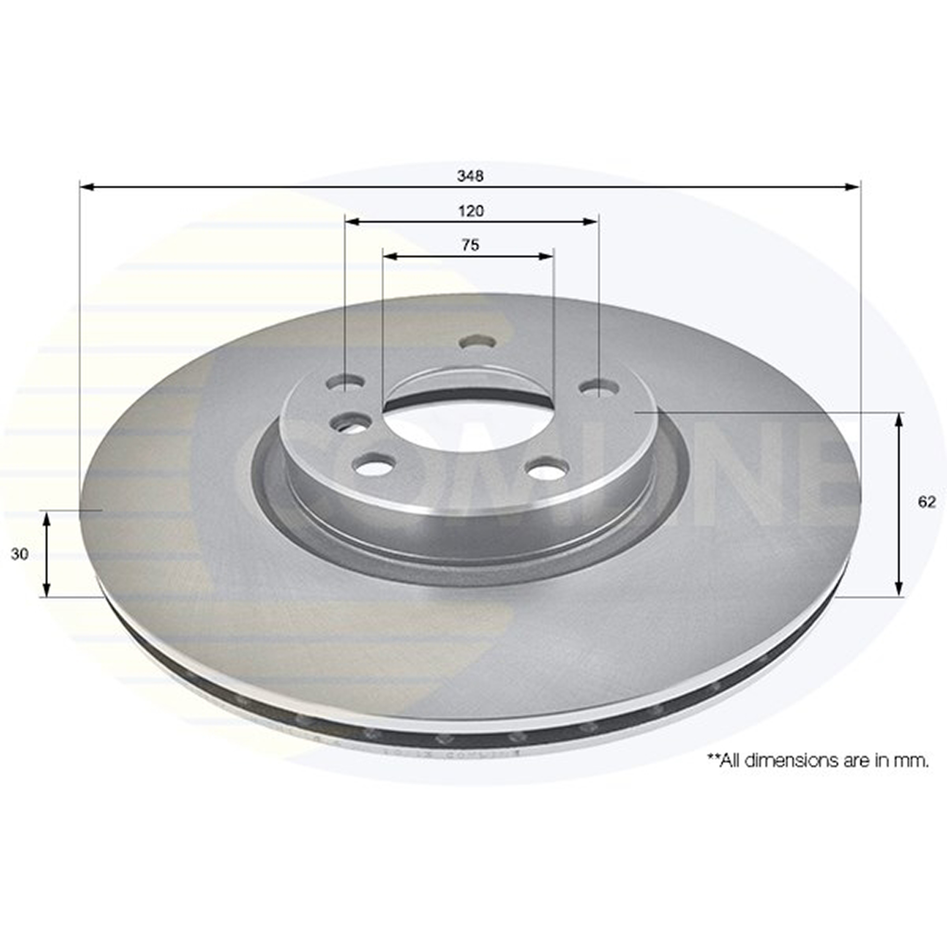 ADC1755V Comline - Диск гальмівний вентильований з покриттям1