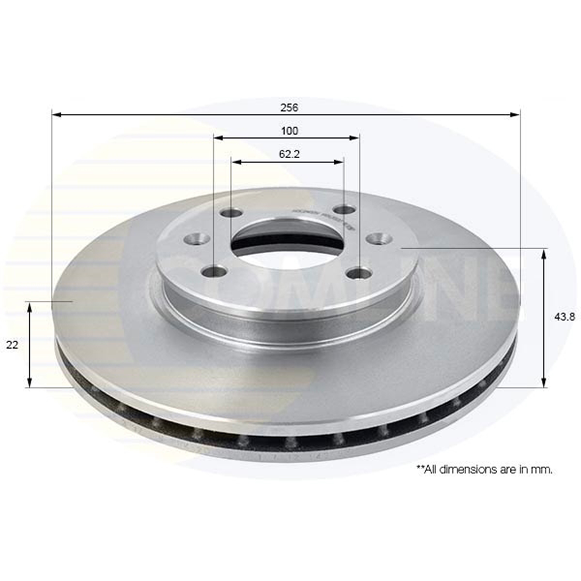 ADC2408V Comline - Диск гальмівний вентильований1