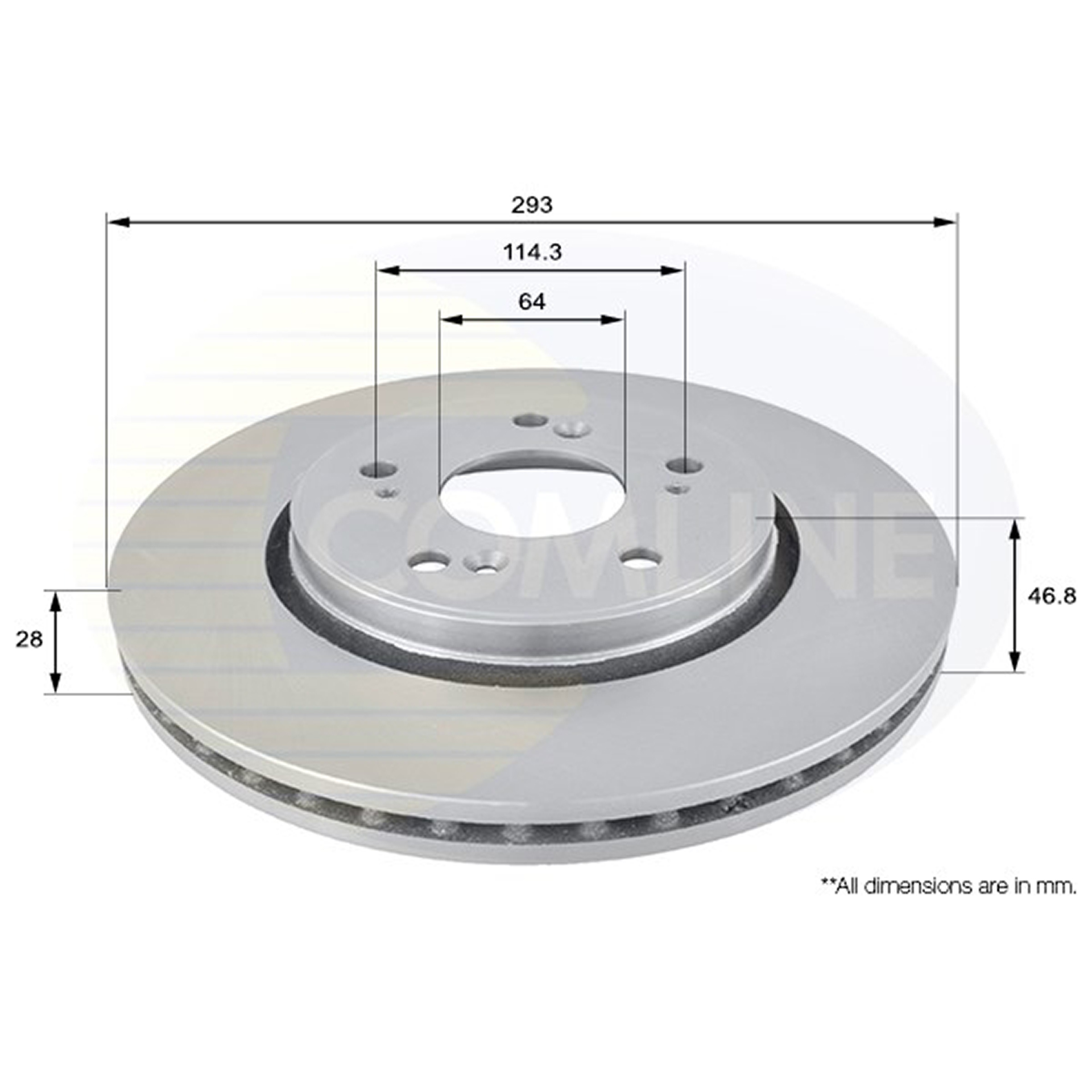 ADC0560V Comline - Диск гальмівний вентильований з покриттям1
