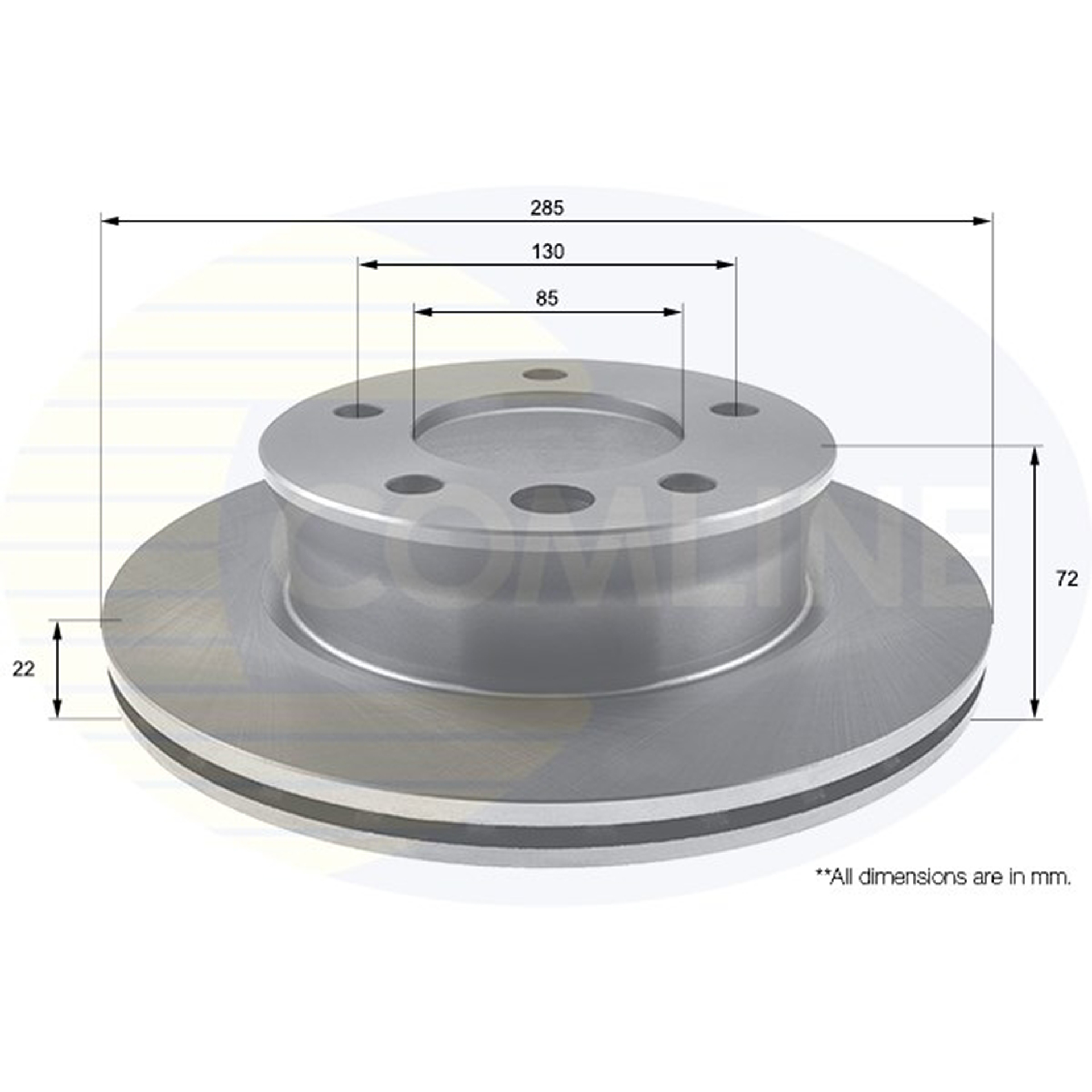 ADC1664V Comline - Диск гальмівний вентильований з покриттям1