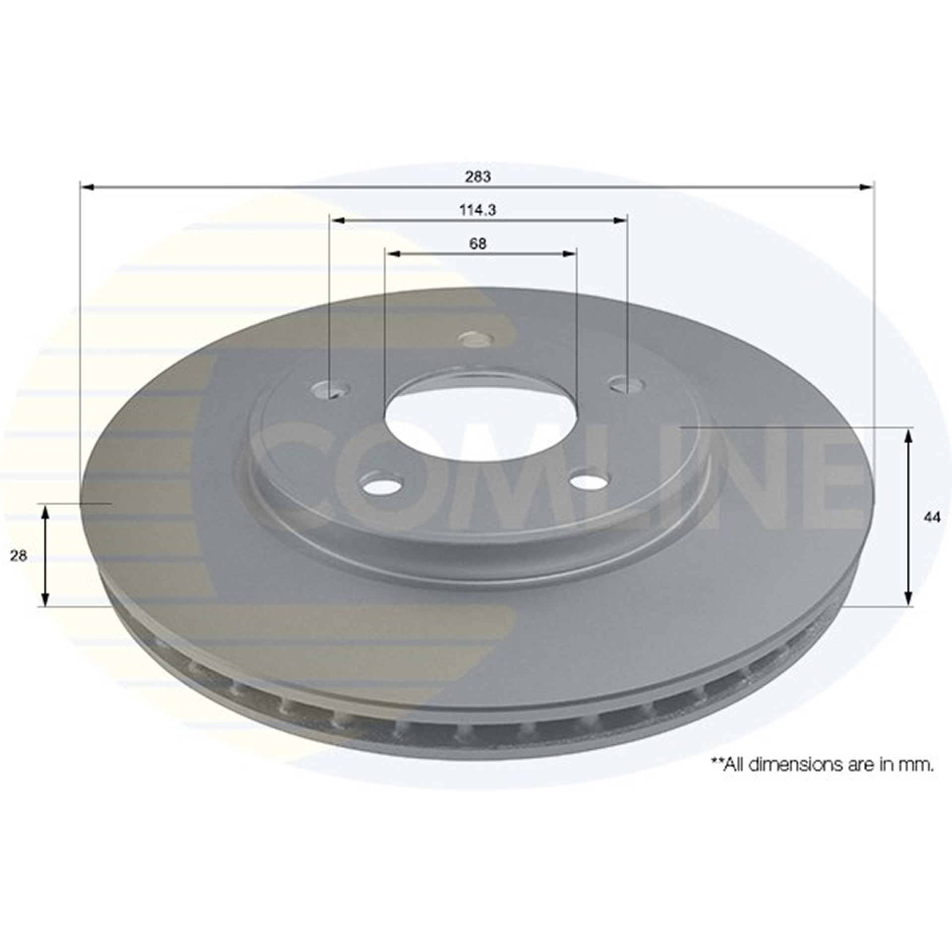 ADC0296V Comline - Диск гальмівний вентильований з покриттям1