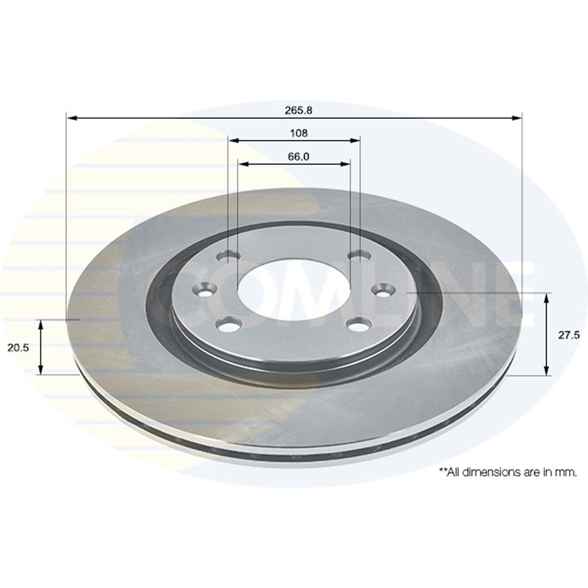 ADC1504V Comline - Диск гальмівний вентильований з покриттям1