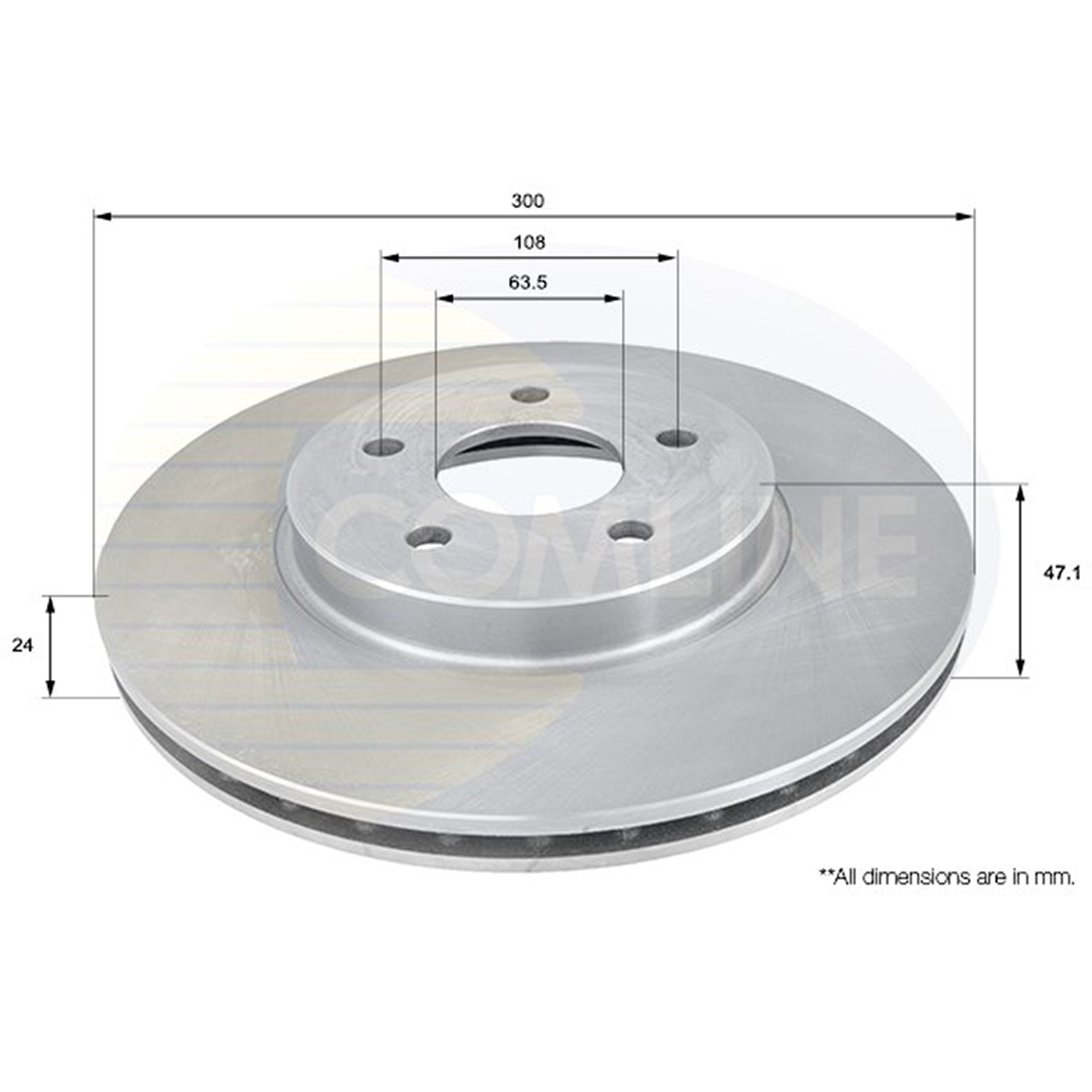 ADC1215V Comline - Диск гальмівний вентильований з покриттям1