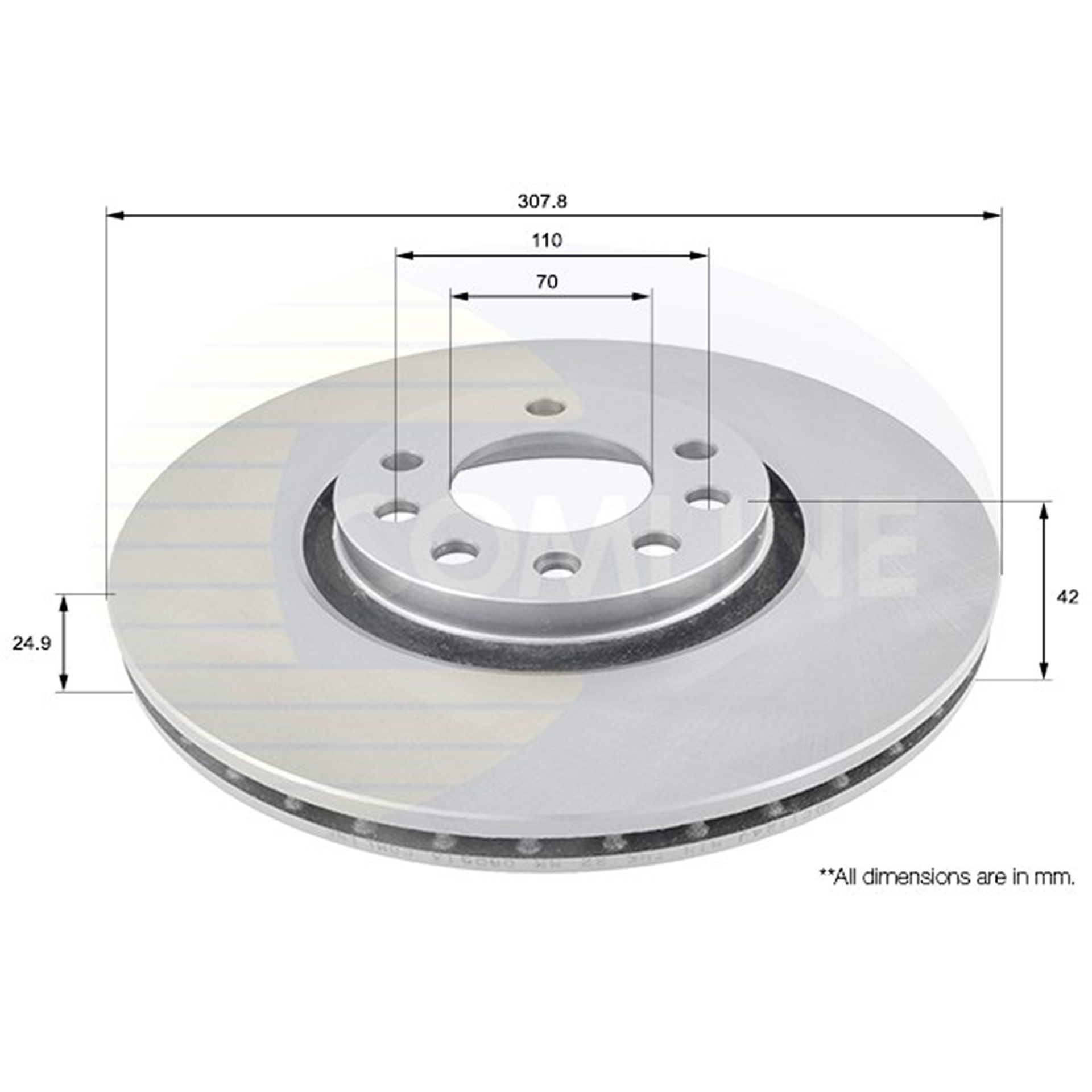 ADC1124V Comline - Диск гальмівний вентильований з покриттям1