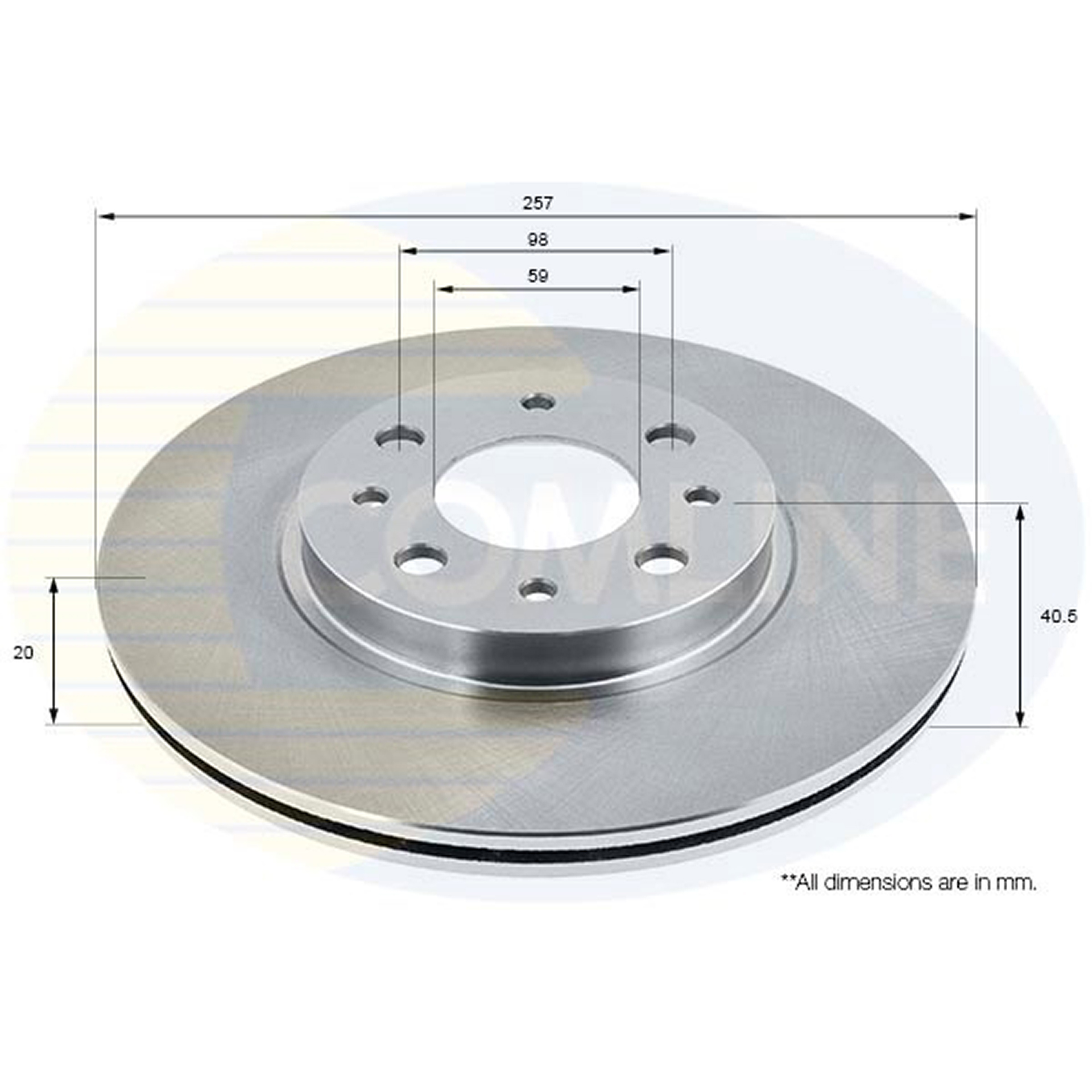 ADC1803V Comline - Диск гальмівний вентильований з покриттям1