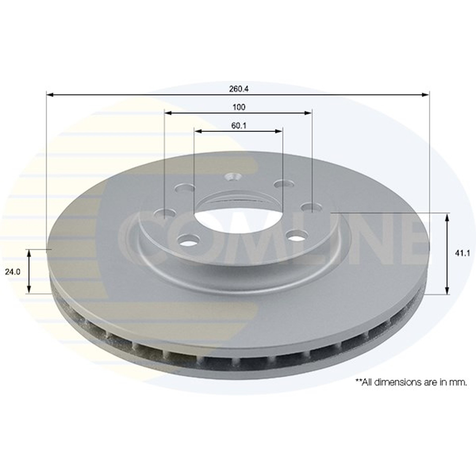 ADC1112V Comline - Диск гальмівний вентильований з покриттям1