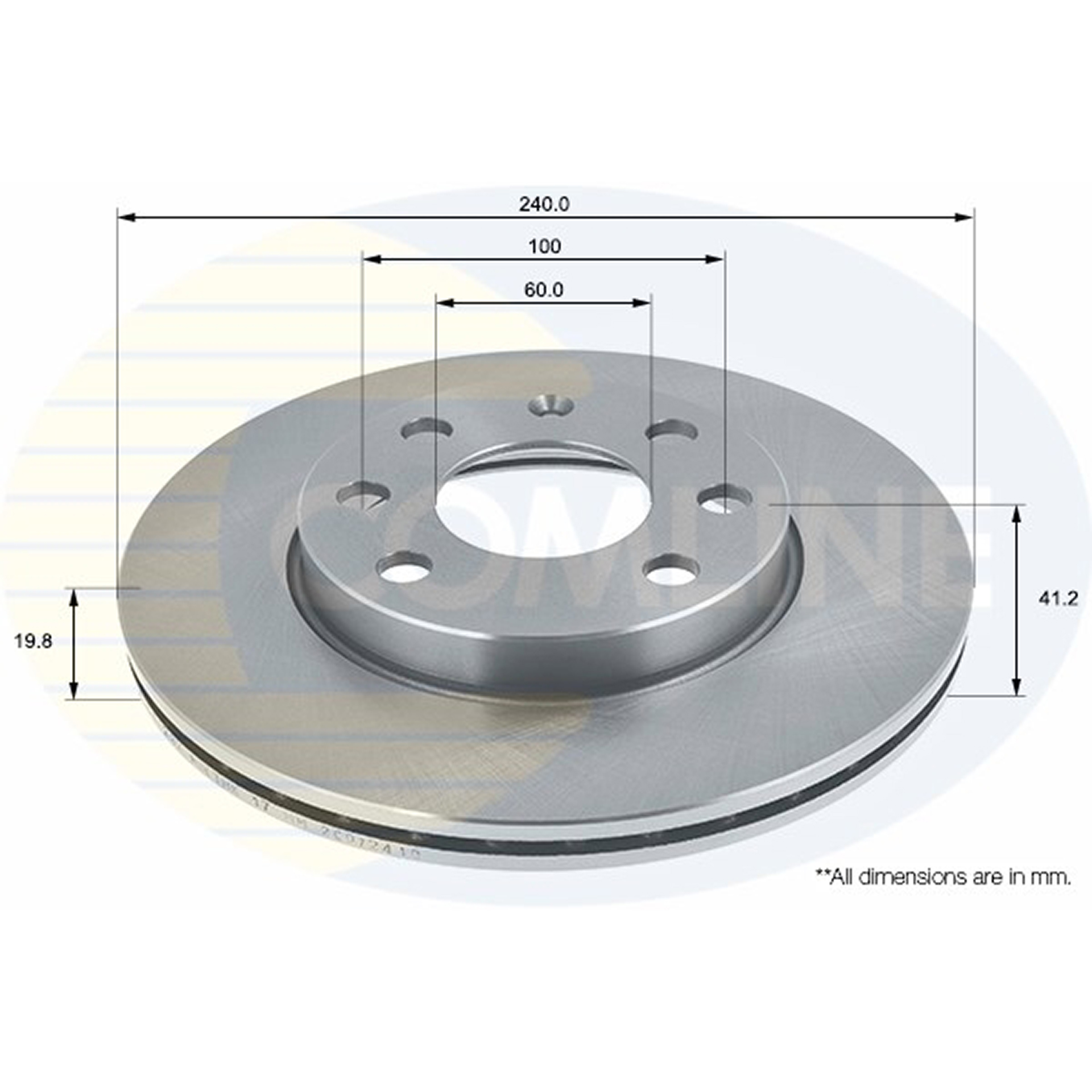 ADC1123V Comline - Диск гальмівний вентильований з покриттям1