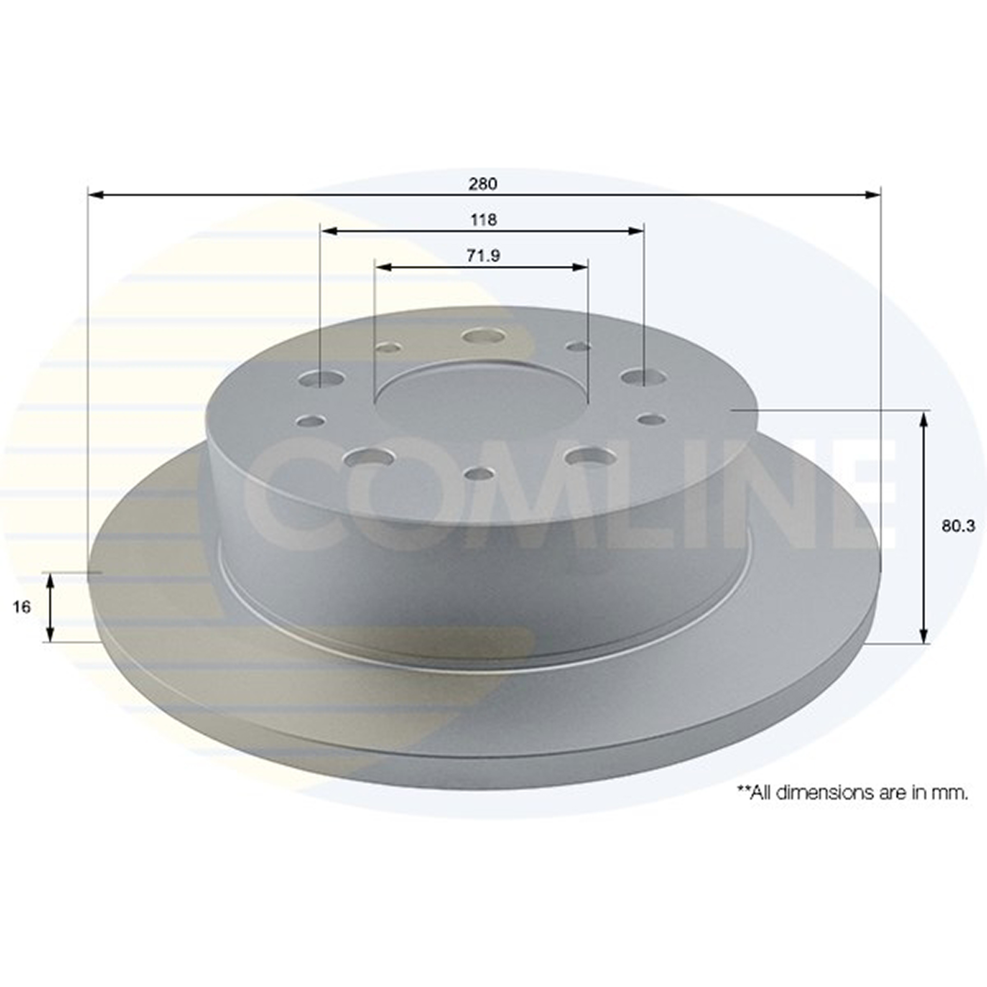 ADC1577 Comline - Диск гальмівний з покриттям1