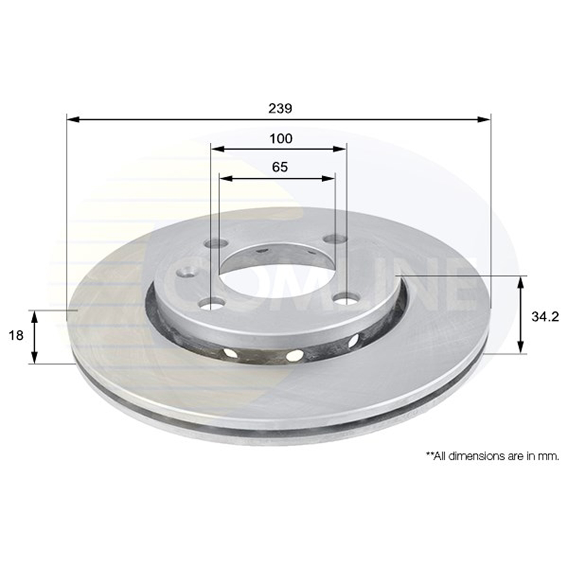 ADC1413V Comline - Диск гальмівний вентильований1